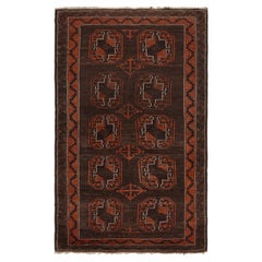 Tapis persan vintage Baluch en Brown avec des médaillons orange, de Rug & Kilim