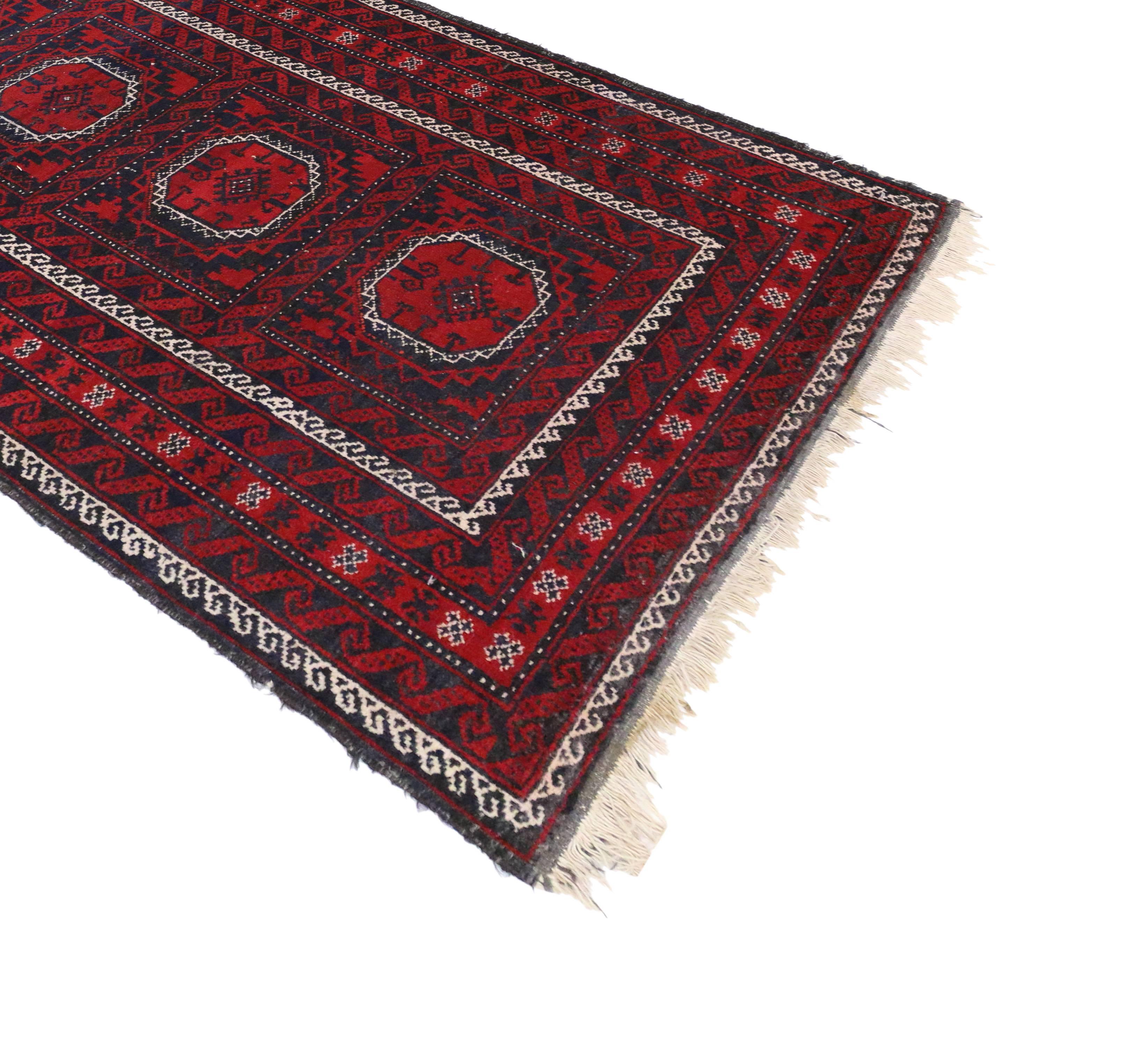 Vintage Persian Baluch Rug with Jacobean Style and Saturated Colors For Sale 3