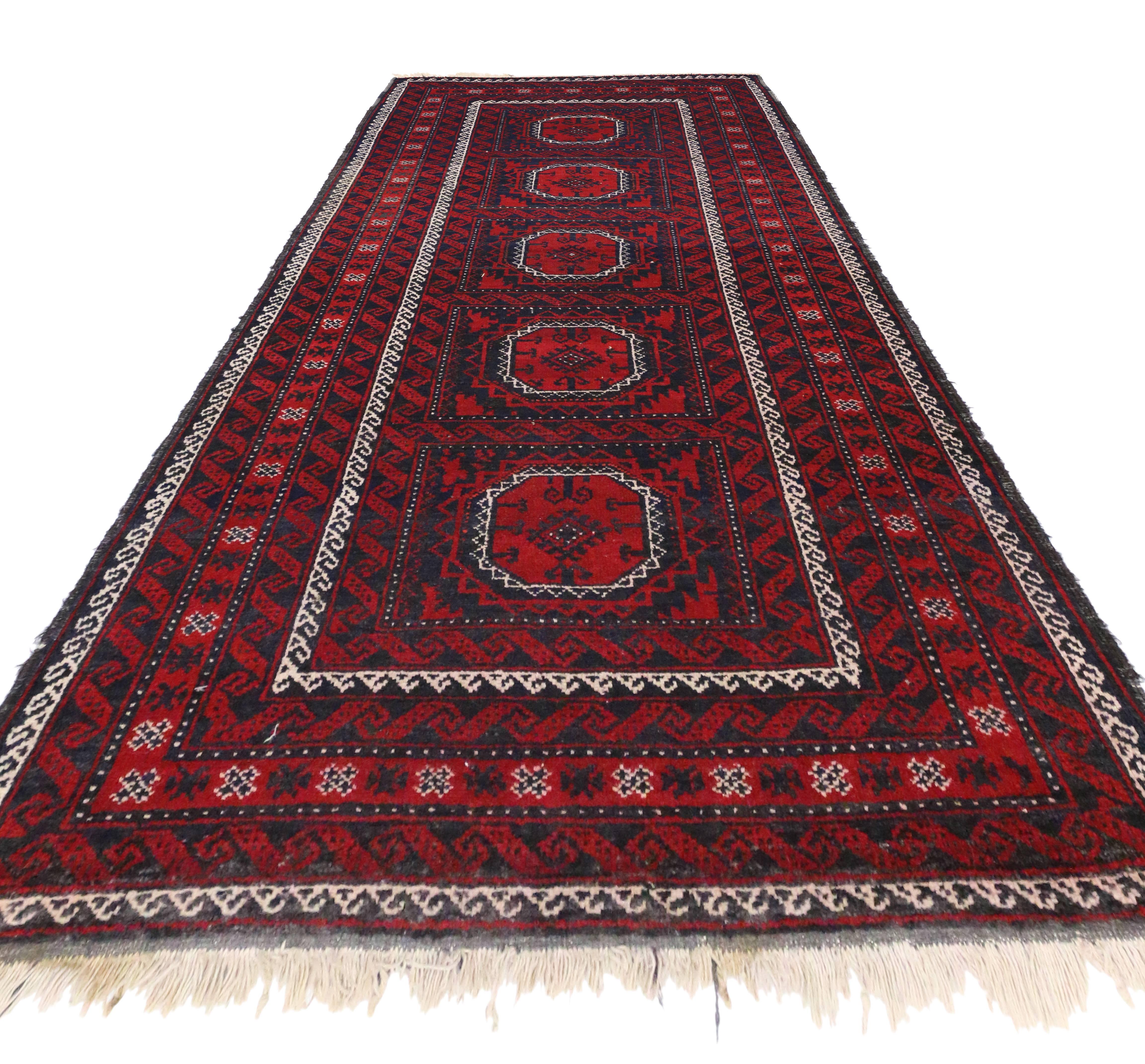 Vintage Persian Baluch Rug with Jacobean Style and Saturated Colors For Sale 4