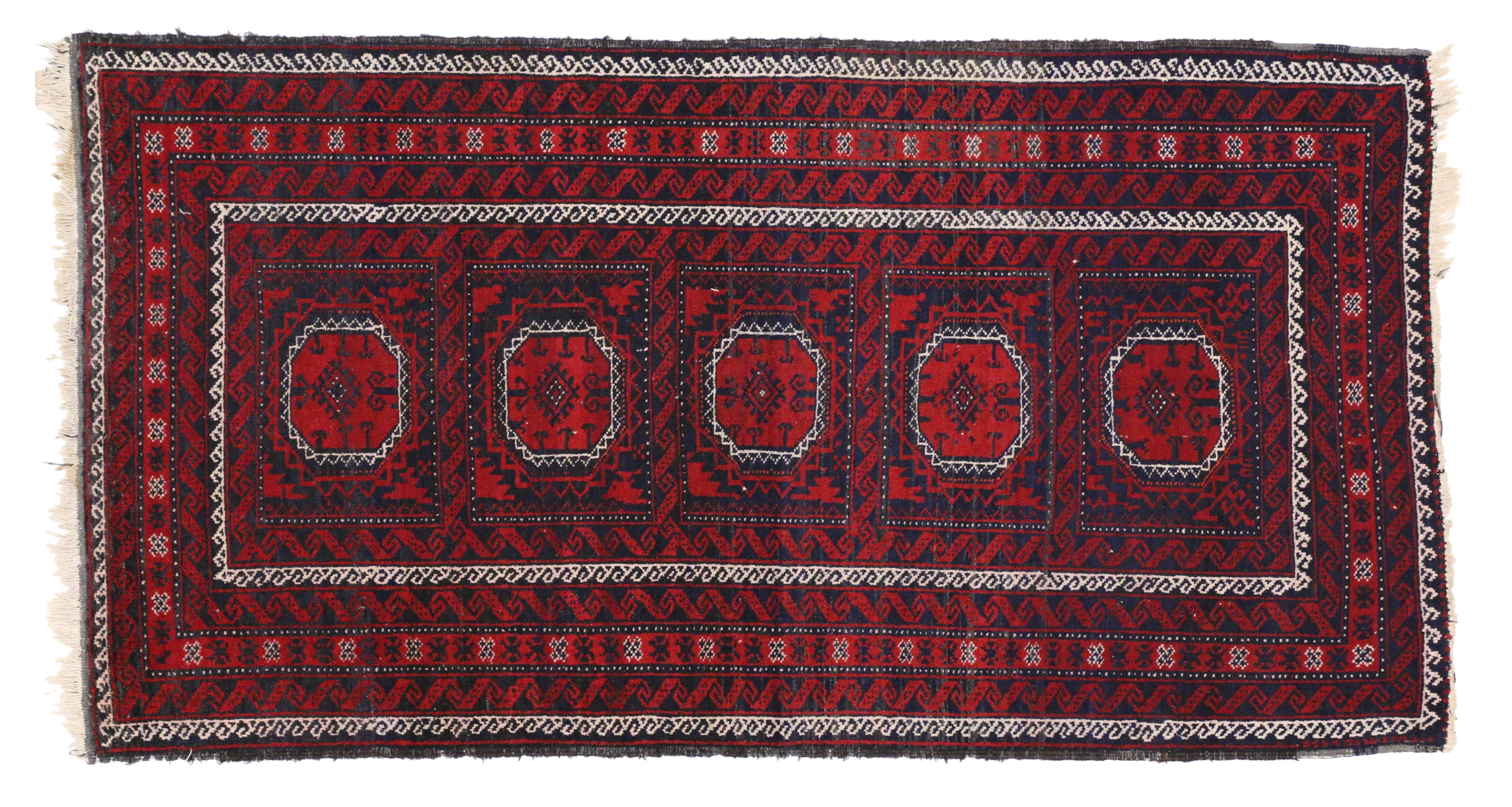 Vintage Persian Baluch Rug with Jacobean Style and Saturated Colors For Sale 5