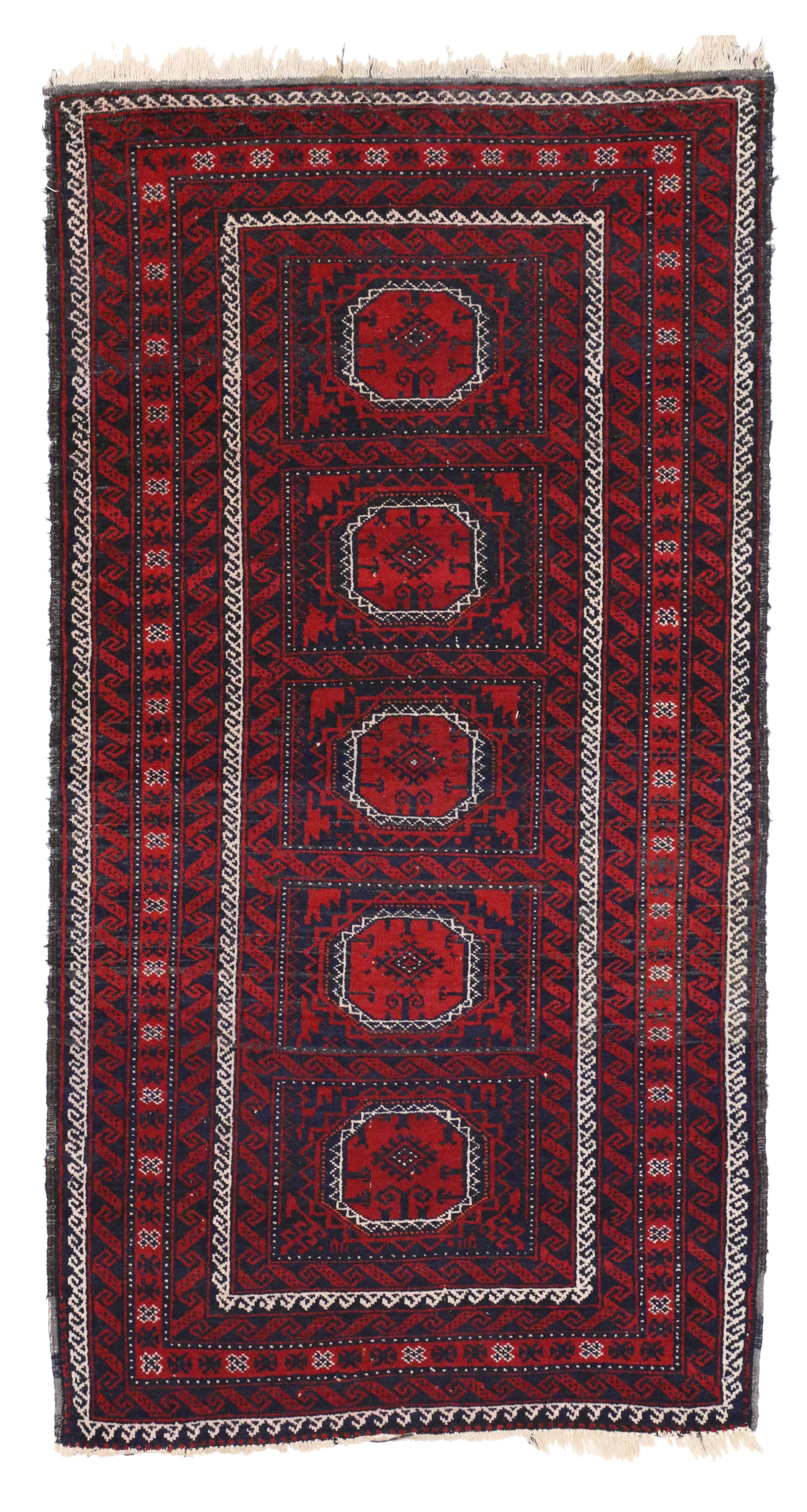 Vintage Persian Baluch Rug with Jacobean Style and Saturated Colors For Sale 6