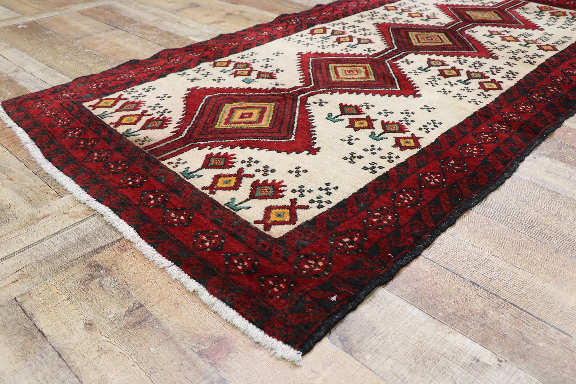 Wool Vintage Persian Baluch Rug with Tribal Style For Sale