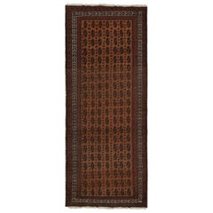 Runner persiano vintage Baluch in marrone con motivi geometrici, da Rug & Kilim