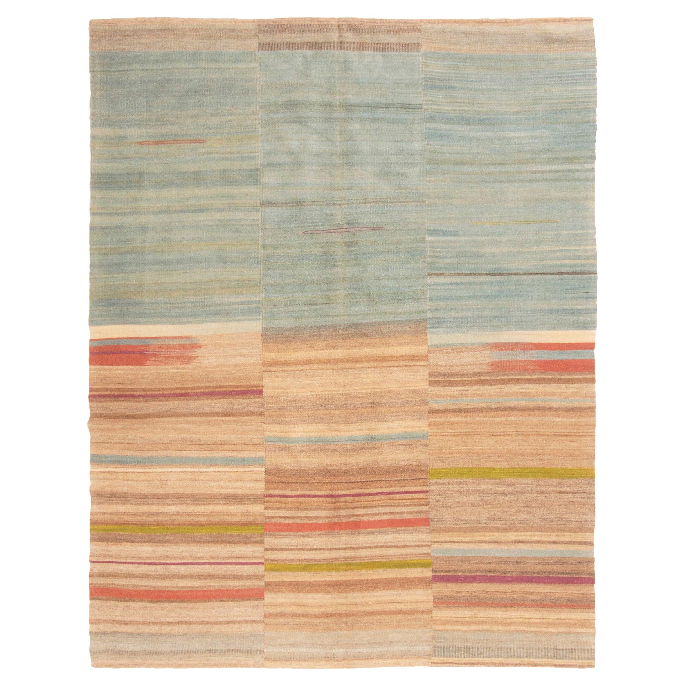 Vintage Persian Beige and Brown Multicolor Wool Kilim by Rug & Kilim For Sale