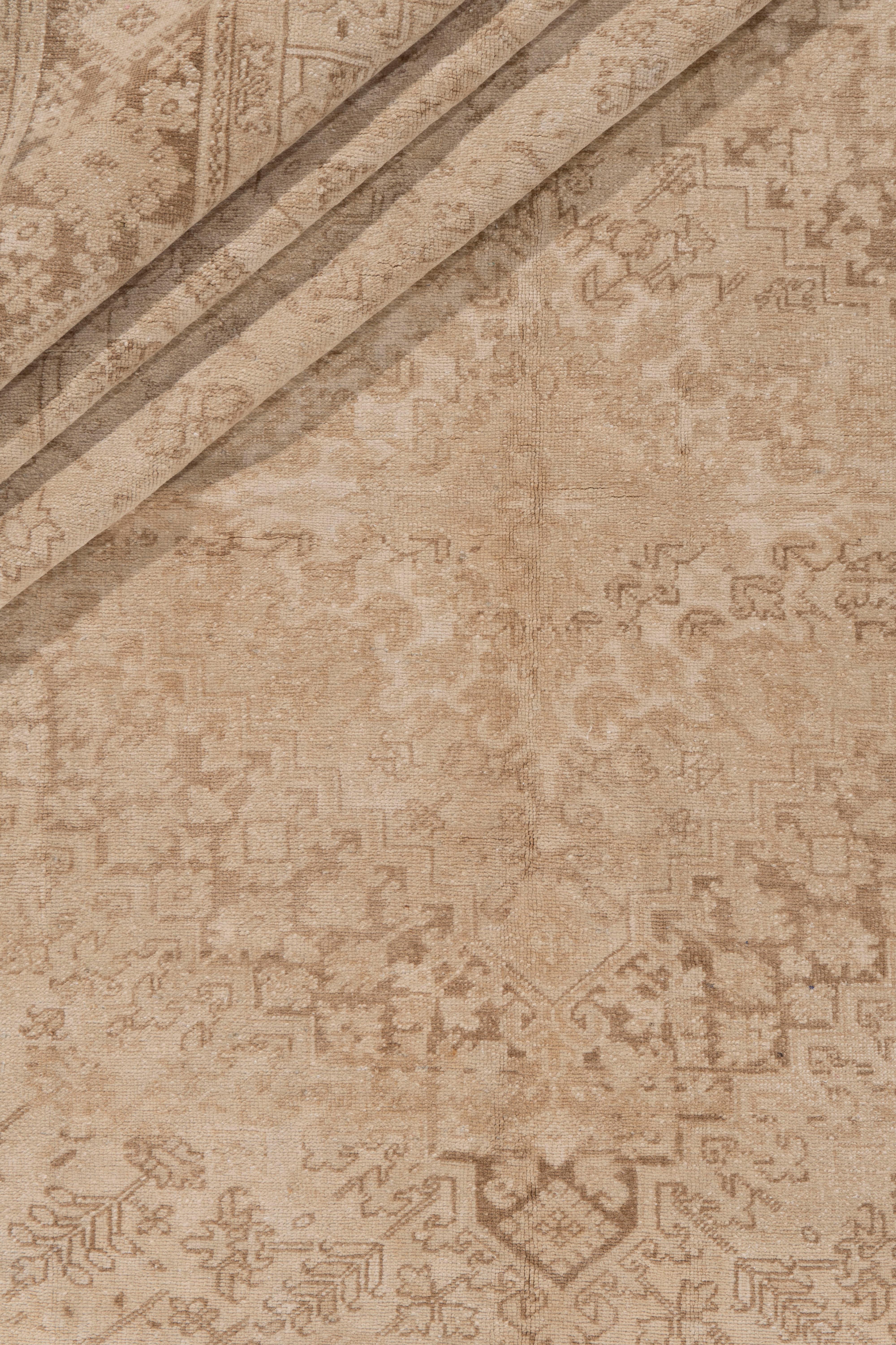 Vintage Persisch Beige Gedämpft Heriz Teppich 11'6 X 14'7 (Handgeknüpft) im Angebot