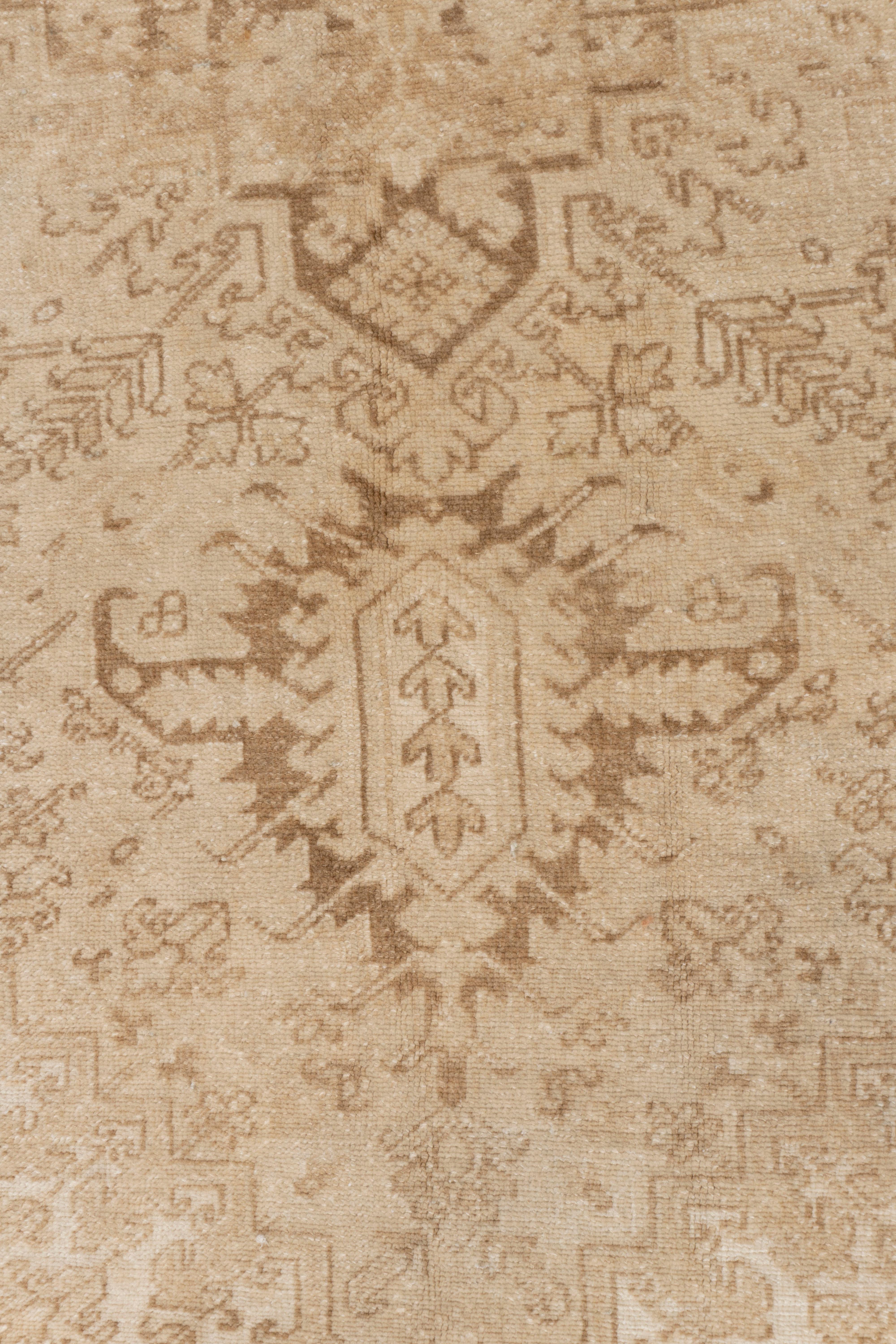 Vintage Persisch Beige Gedämpft Heriz Teppich 11'6 X 14'7 (20. Jahrhundert) im Angebot