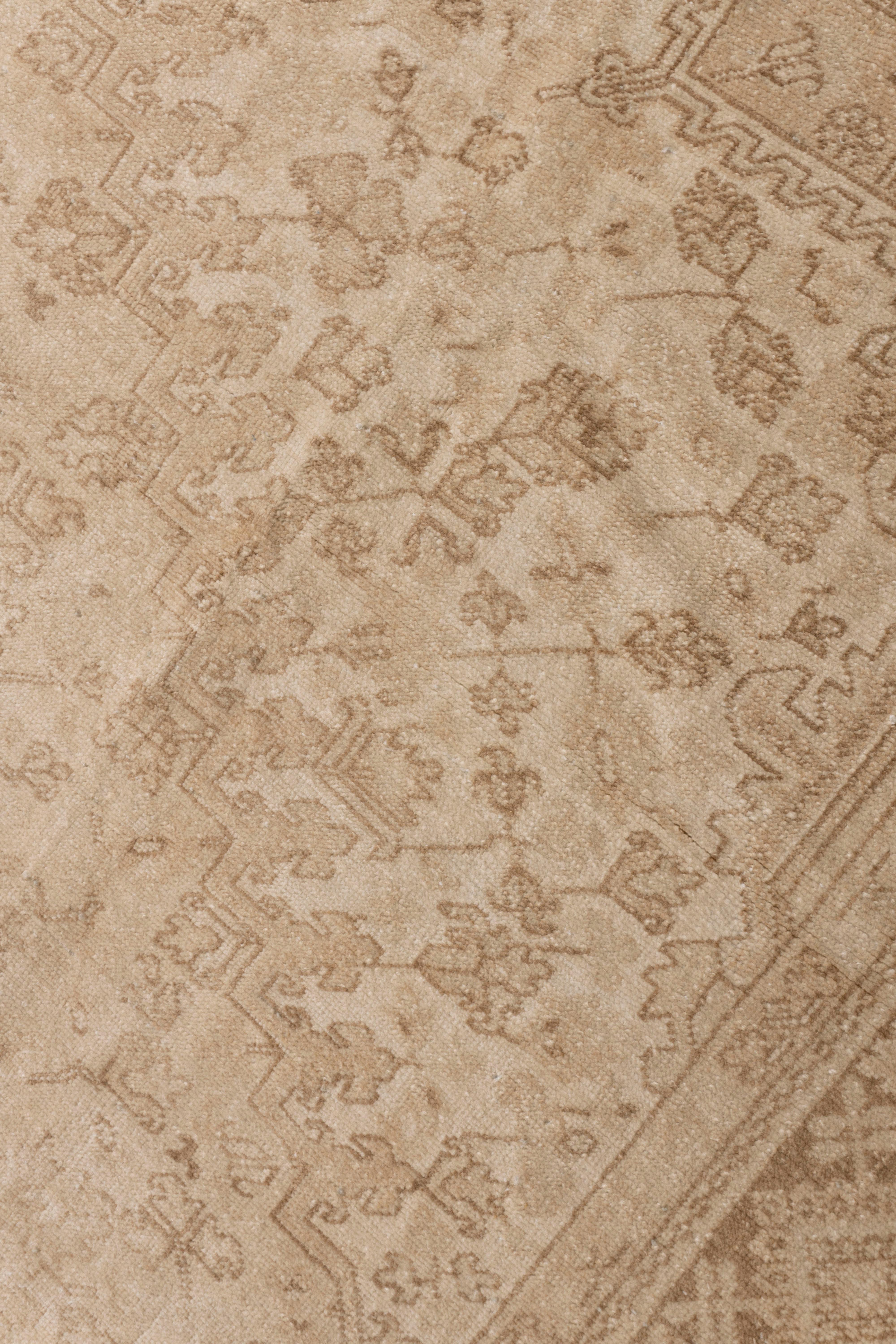 Vintage Persisch Beige Gedämpft Heriz Teppich 11'6 X 14'7 (Wolle) im Angebot