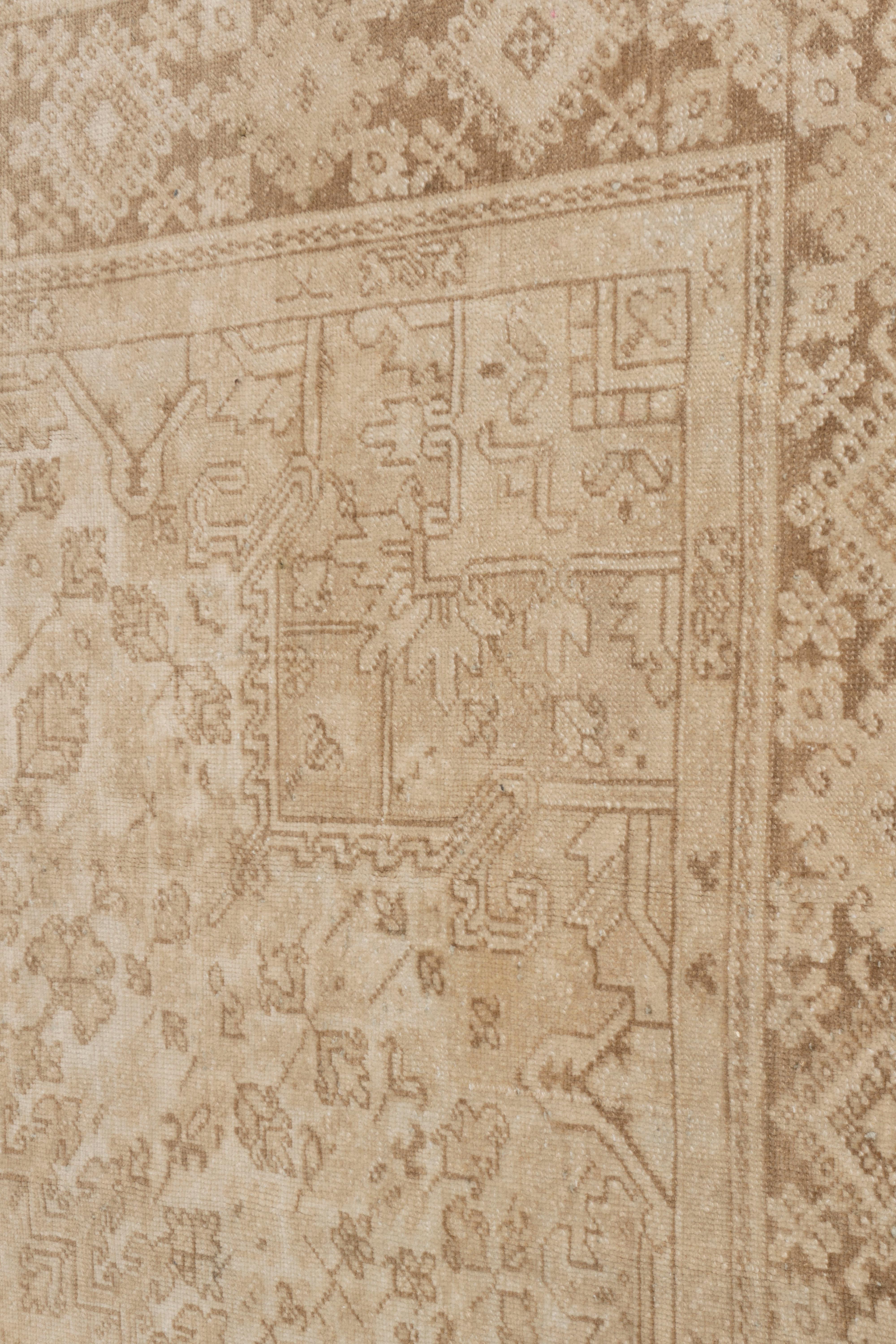 Vintage Persisch Beige Gedämpft Heriz Teppich 11'6 X 14'7 im Angebot 1