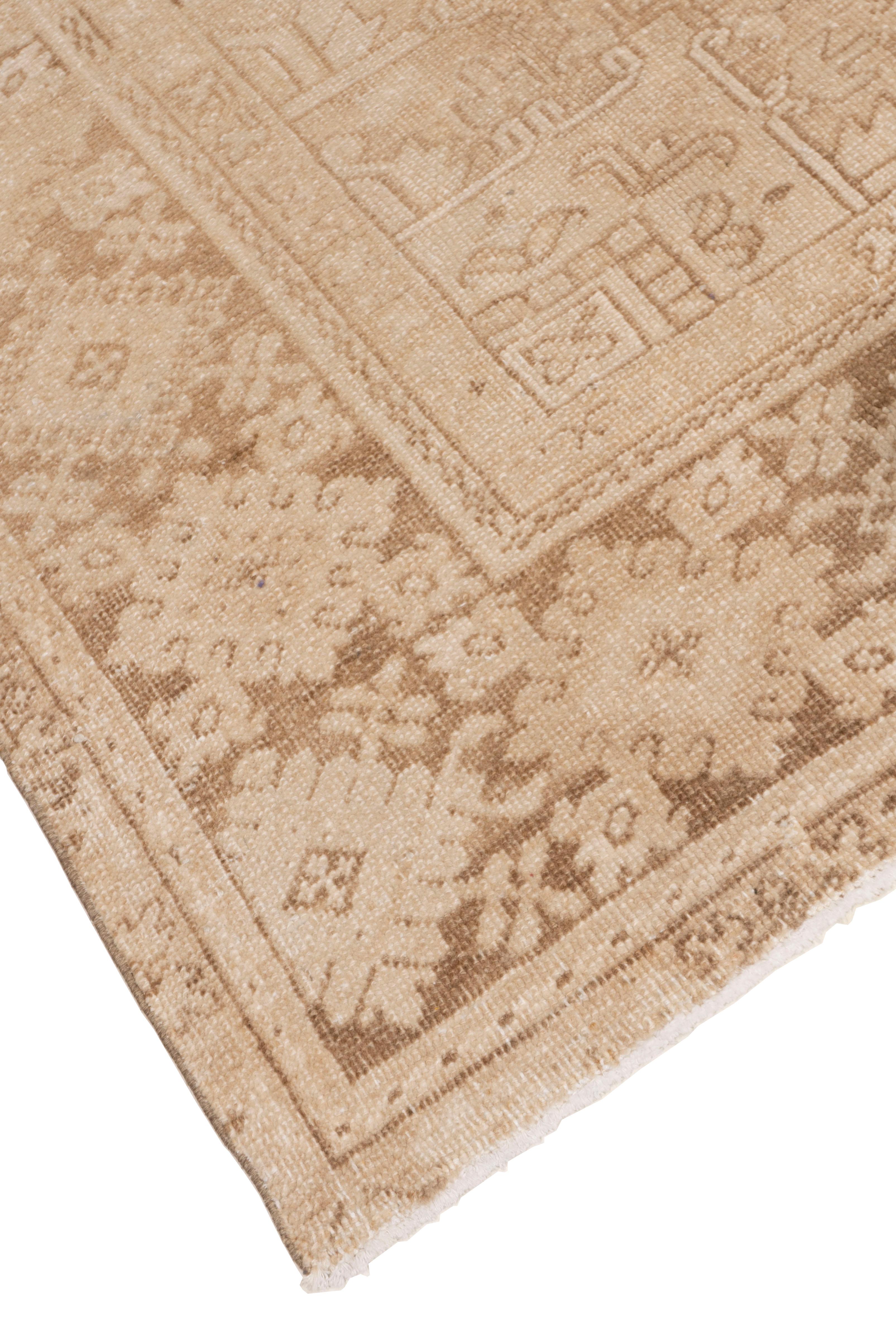 Vintage Persisch Beige Gedämpft Heriz Teppich 11'6 X 14'7 im Angebot 3