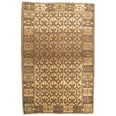 Vintage Persian Belouch Rug with Tribal Geometric Design in Brown Tones