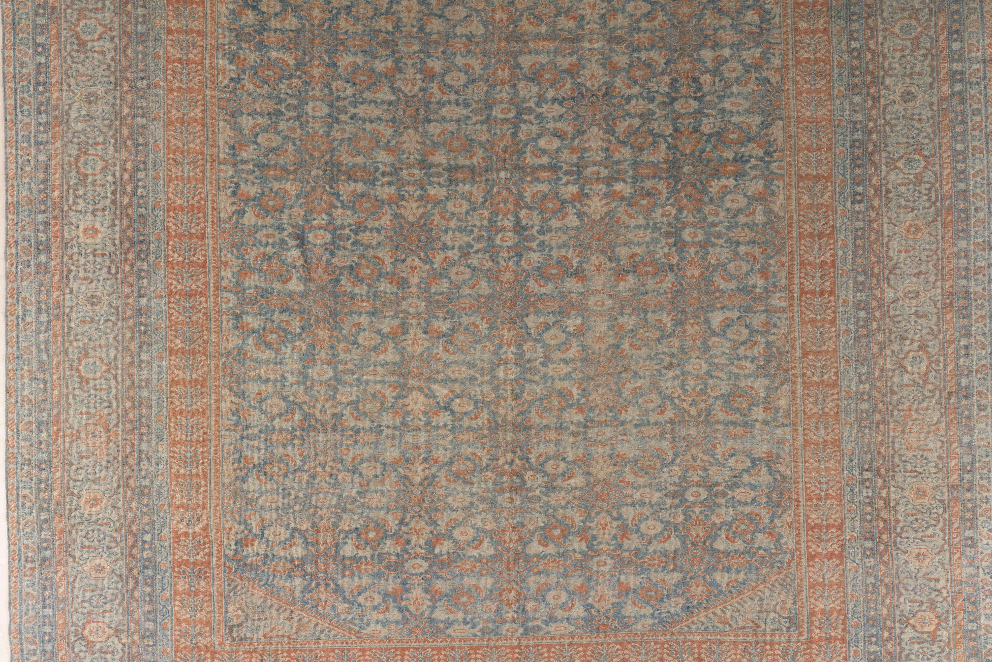 Vintage Persian Bibikabad rug measures 10'6 X 13'. Bibikabad rugs & carpets are from western Iran near Hamadan and employ the Turkish knot and have designs similar to those of Malayer rugs, but often in larger sizes. In the earlier examples, camel