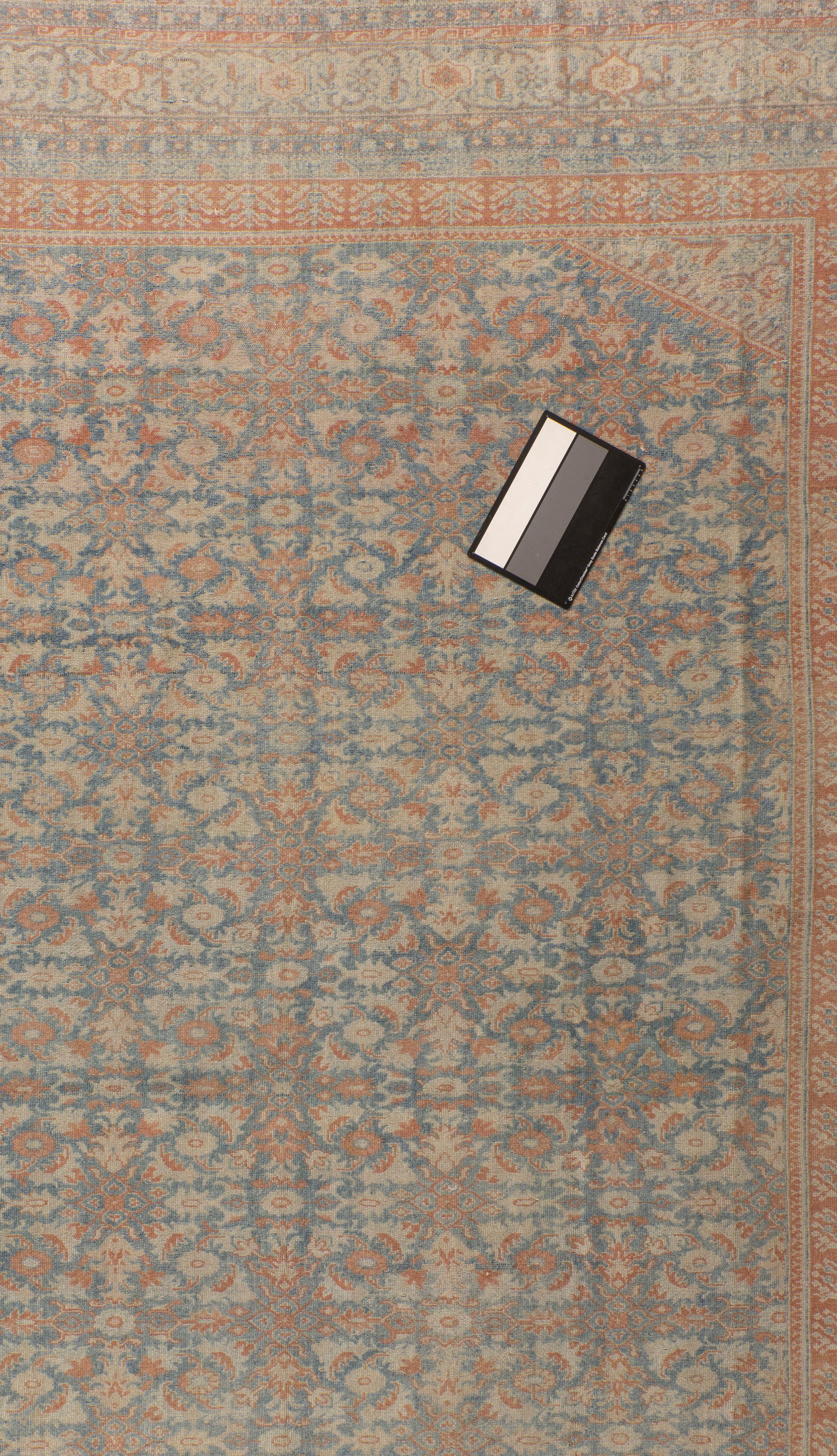 Alfombra persa Bibikabad vintage azul tenue 10'6 x 13' Lana en venta