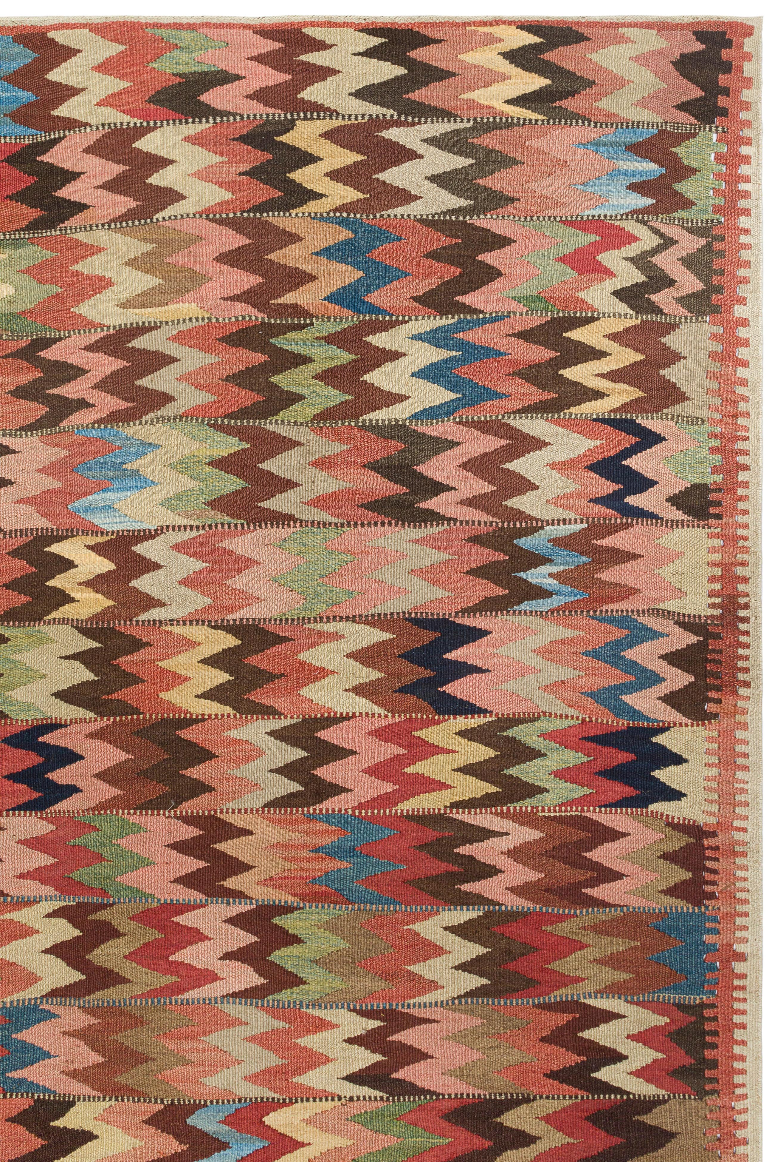 Persischer Bidjar-Flachgewebe-Teppich, Vintage im Angebot 6