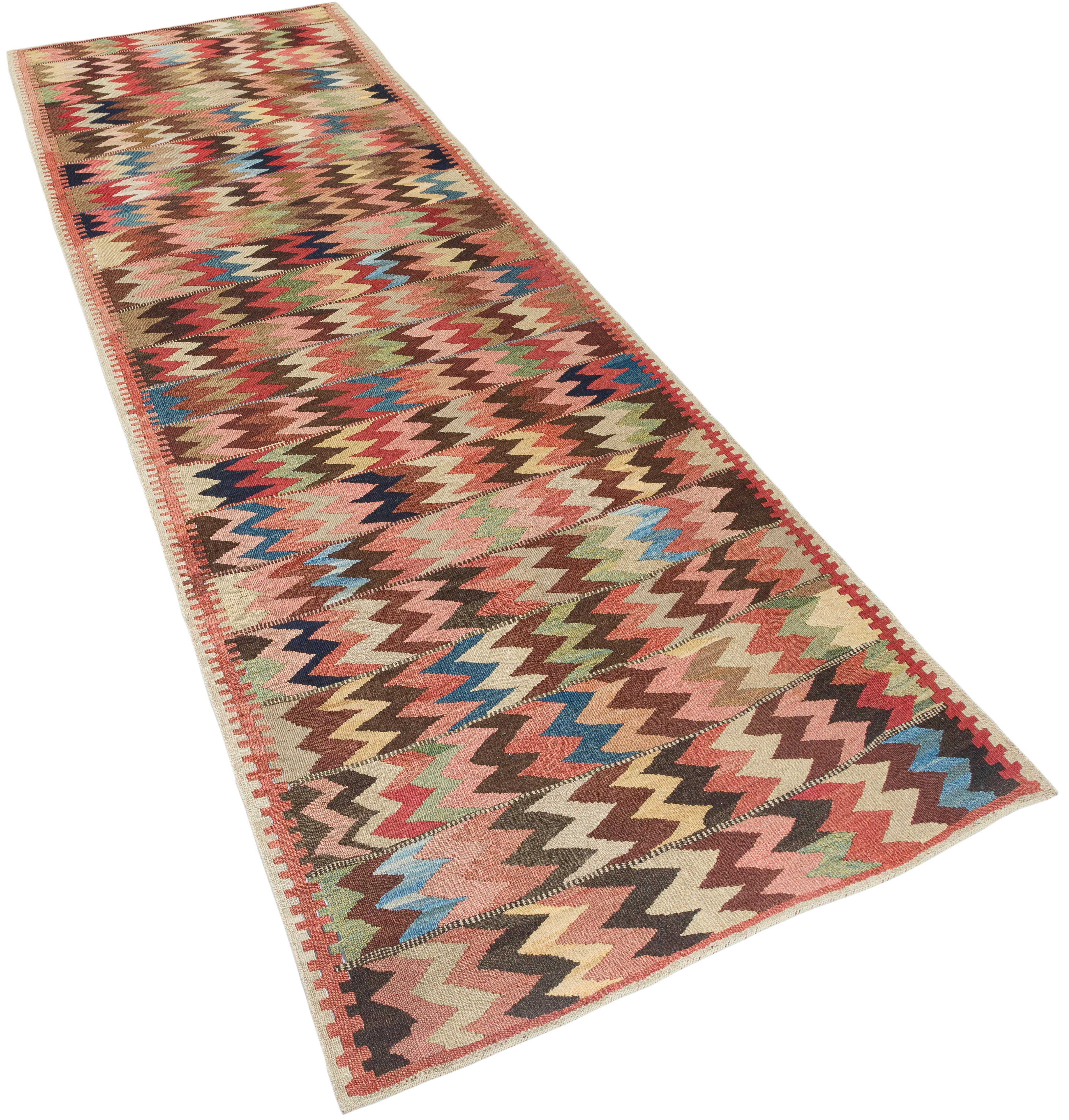 Persischer Bidjar-Flachgewebe-Teppich, Vintage (Mitte des 20. Jahrhunderts) im Angebot