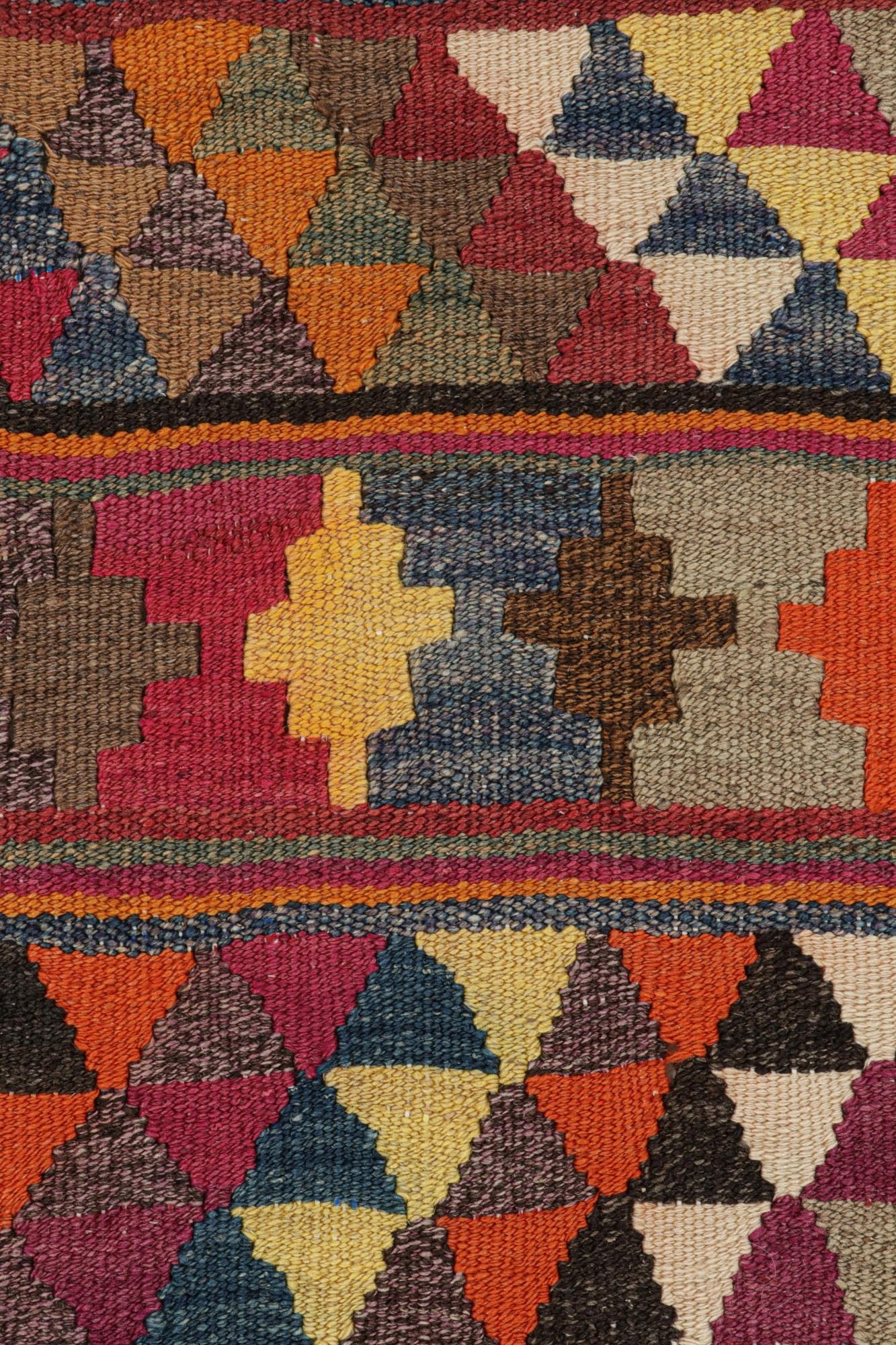 Tribal Vintage Persian Bidjar Kilim in Polychromatic Patterns For Sale