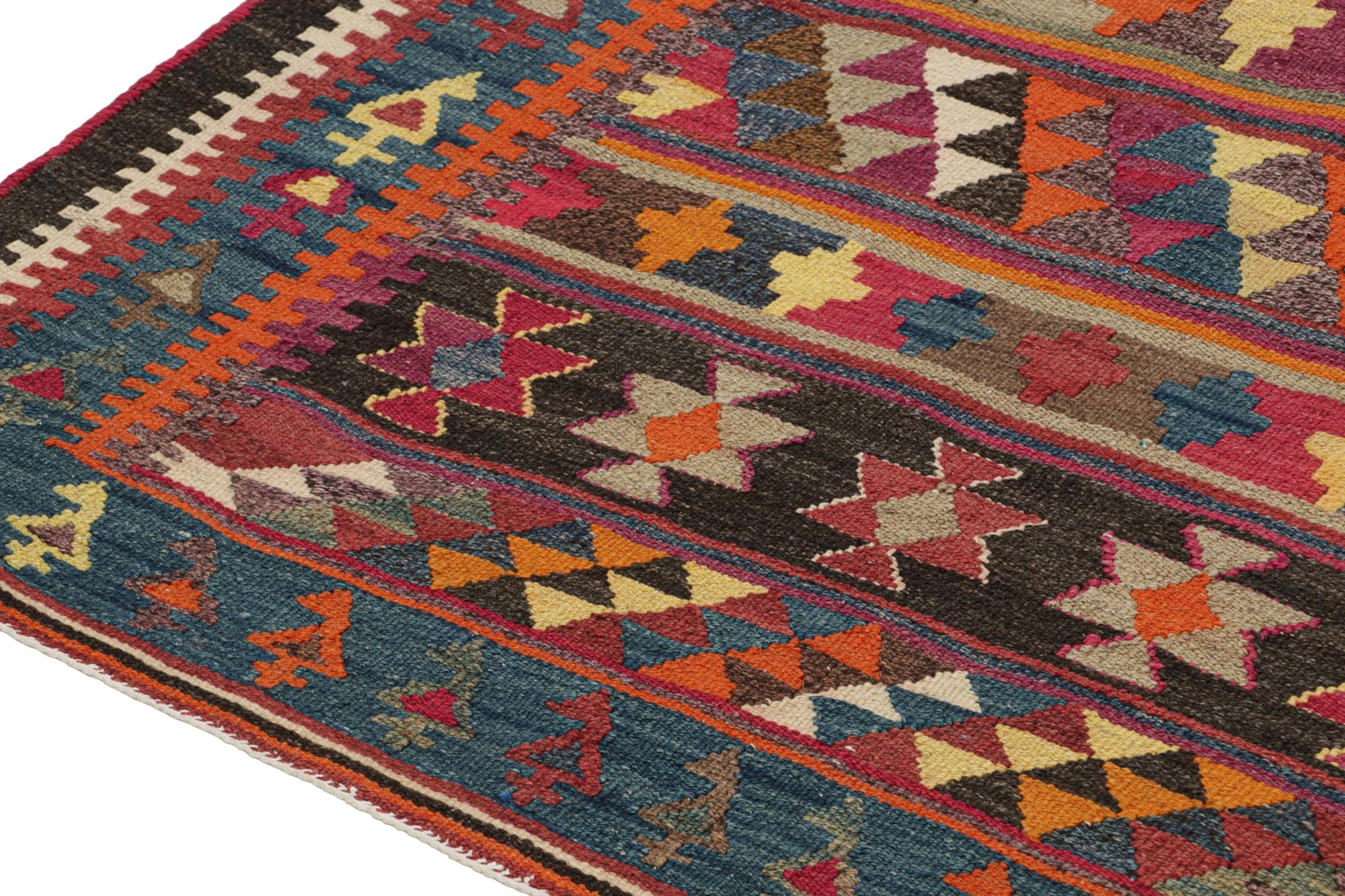 Mid-20th Century Vintage Persian Bidjar Kilim in Polychromatic Patterns For Sale