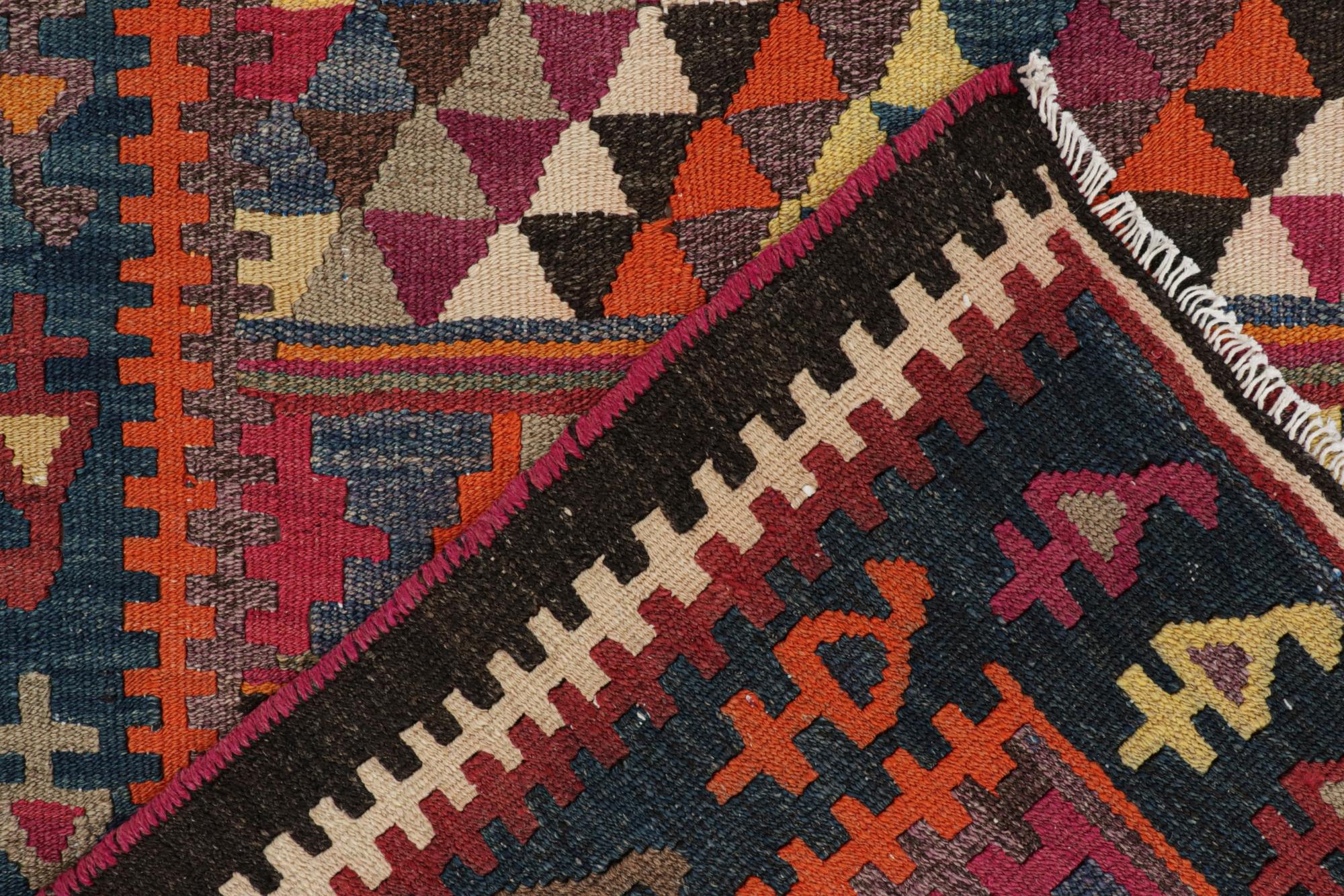 Wool Vintage Persian Bidjar Kilim in Polychromatic Patterns For Sale