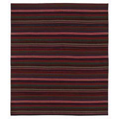 Vintage Persian Bidjar Kilim in Red, Blue & Teal Stripes by Rug & Kilim