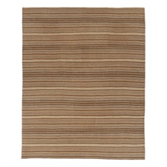 Vintage Persian Bidjar Kilim, Tonal Stripe Flatweave in Erdtönen -Rug & Kilim