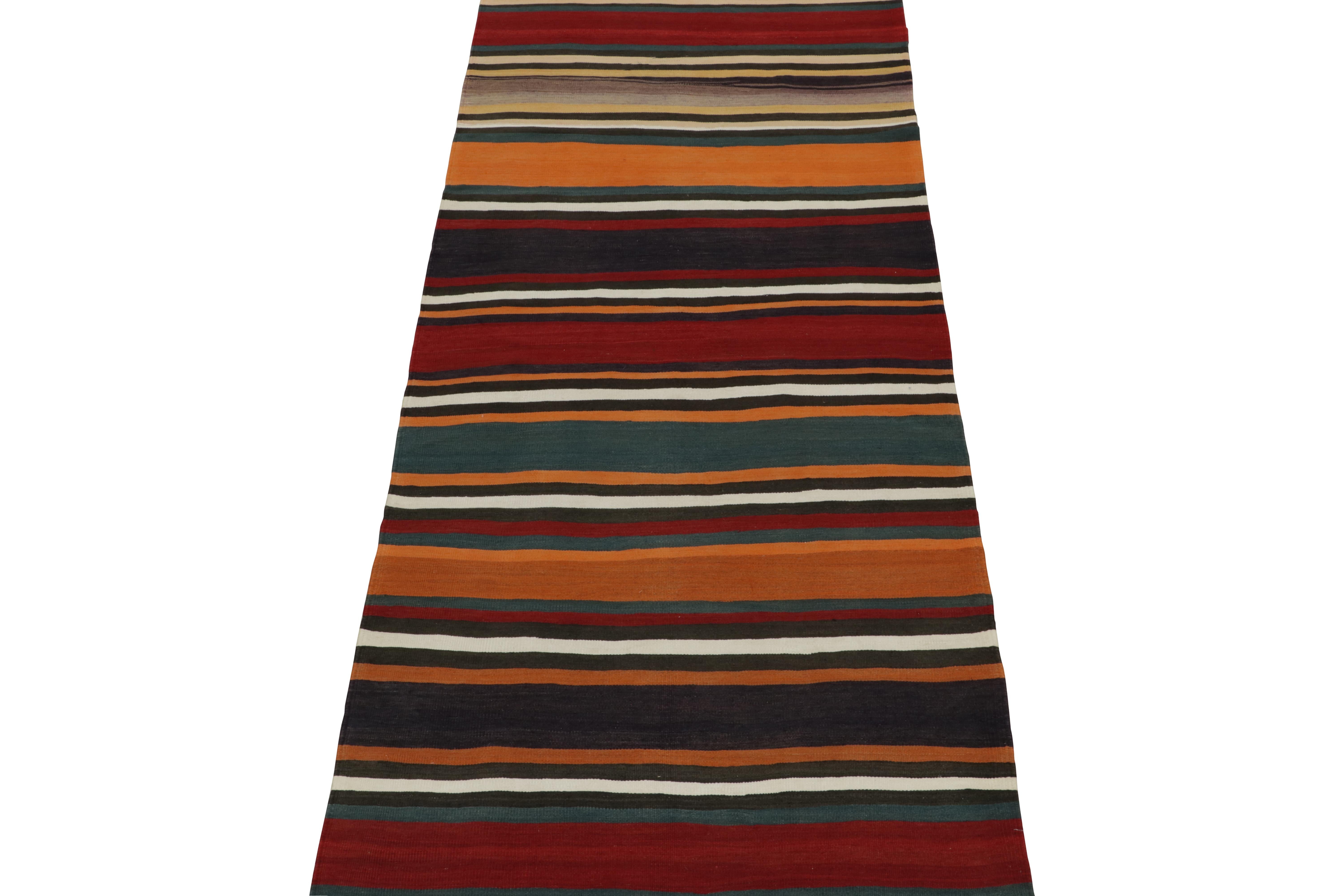 Tribal Vintage Persian Bidjar Kilim with Polychromatic Stripes by Rug & Kilim For Sale