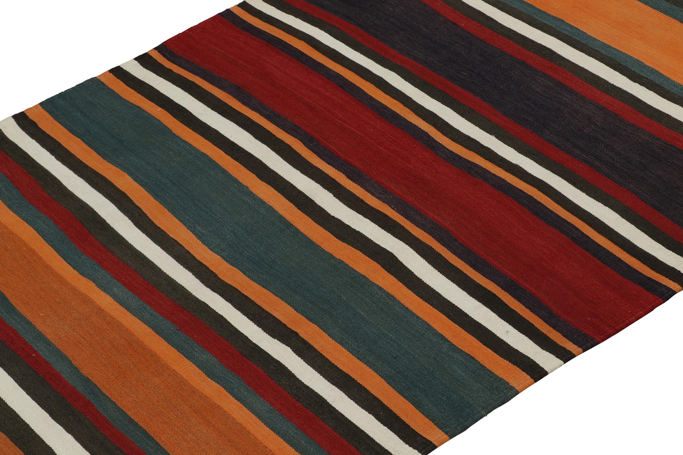 Turkish Vintage Persian Bidjar Kilim with Polychromatic Stripes by Rug & Kilim For Sale