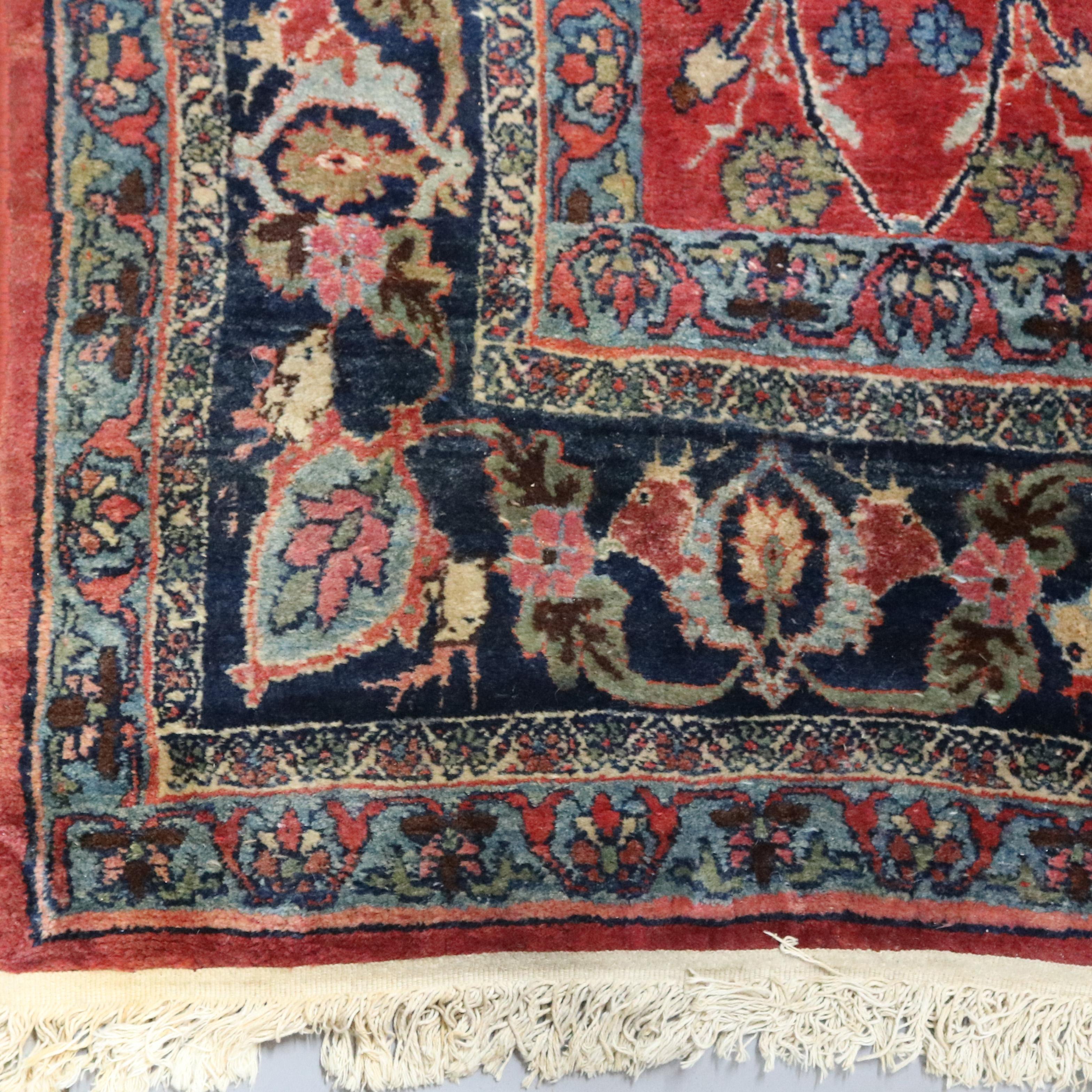 Wool Vintage Persian Bidjar Oriental Carpet, circa 1930