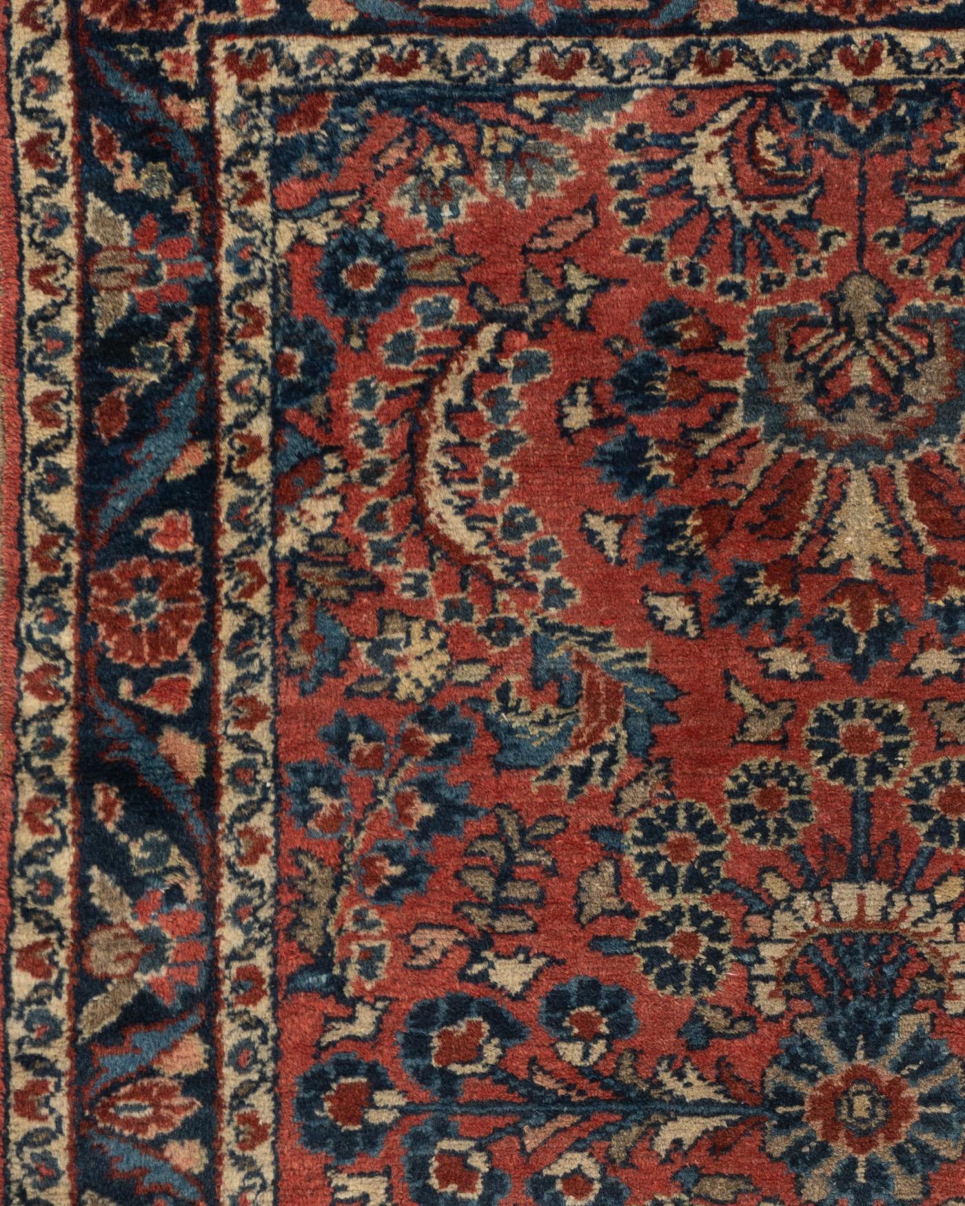 Hand-Woven Vintage Persian Bidjar Rug  4' x 6'