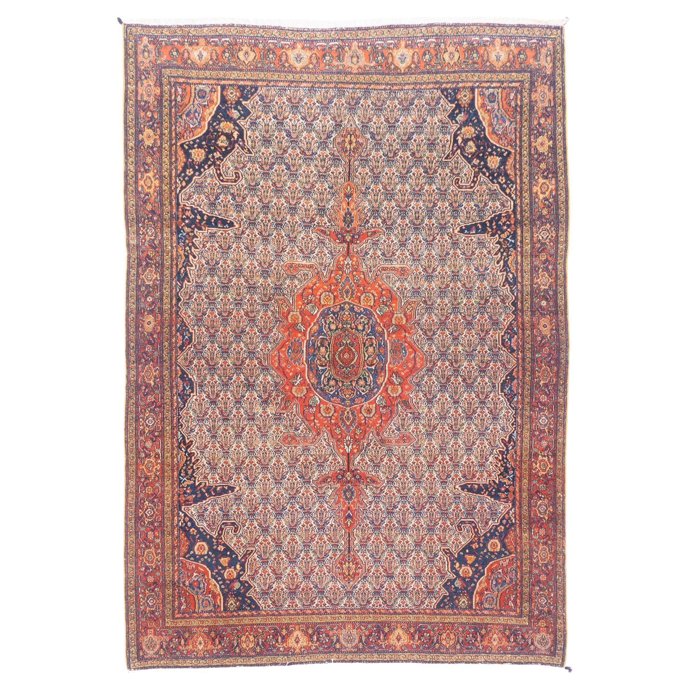 Vintage Persian Bidjar Rug 4'6" x 6’10" For Sale