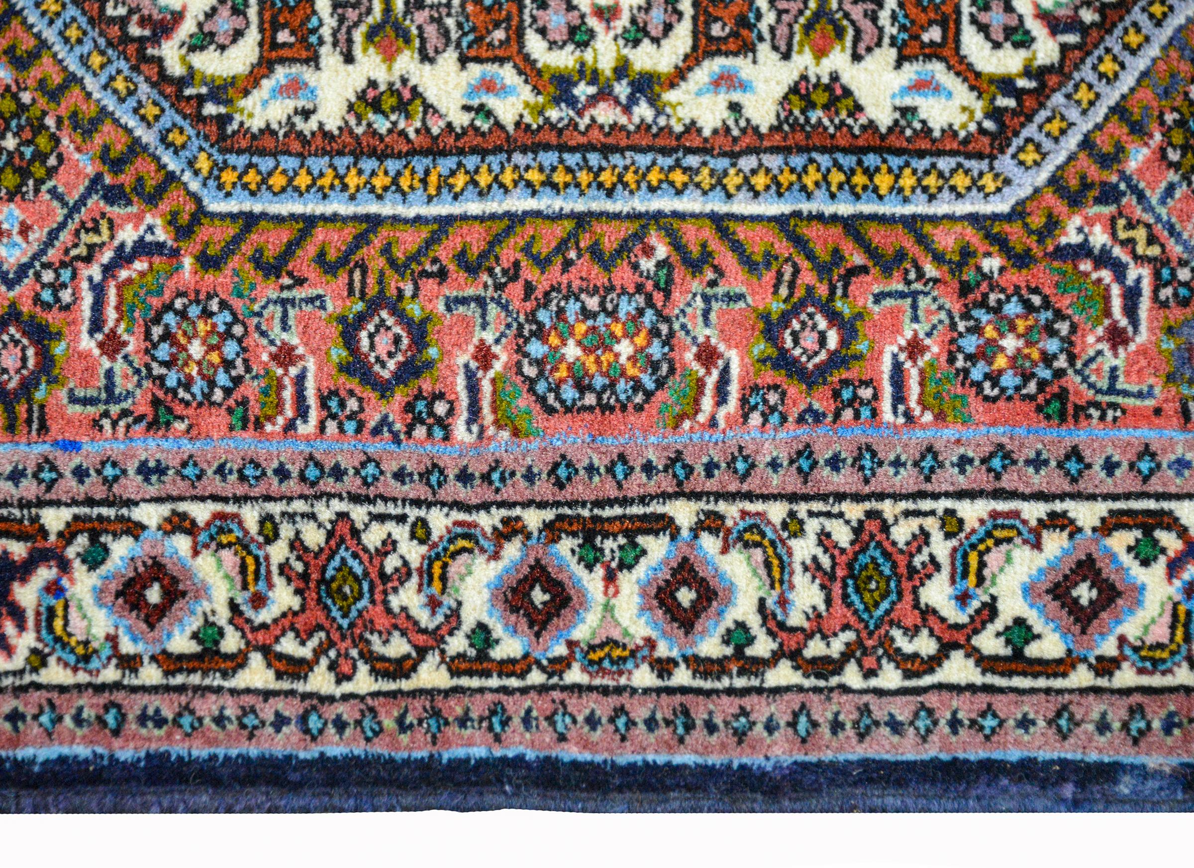 Hand-Knotted Vintage Persian Bidjar Rug For Sale