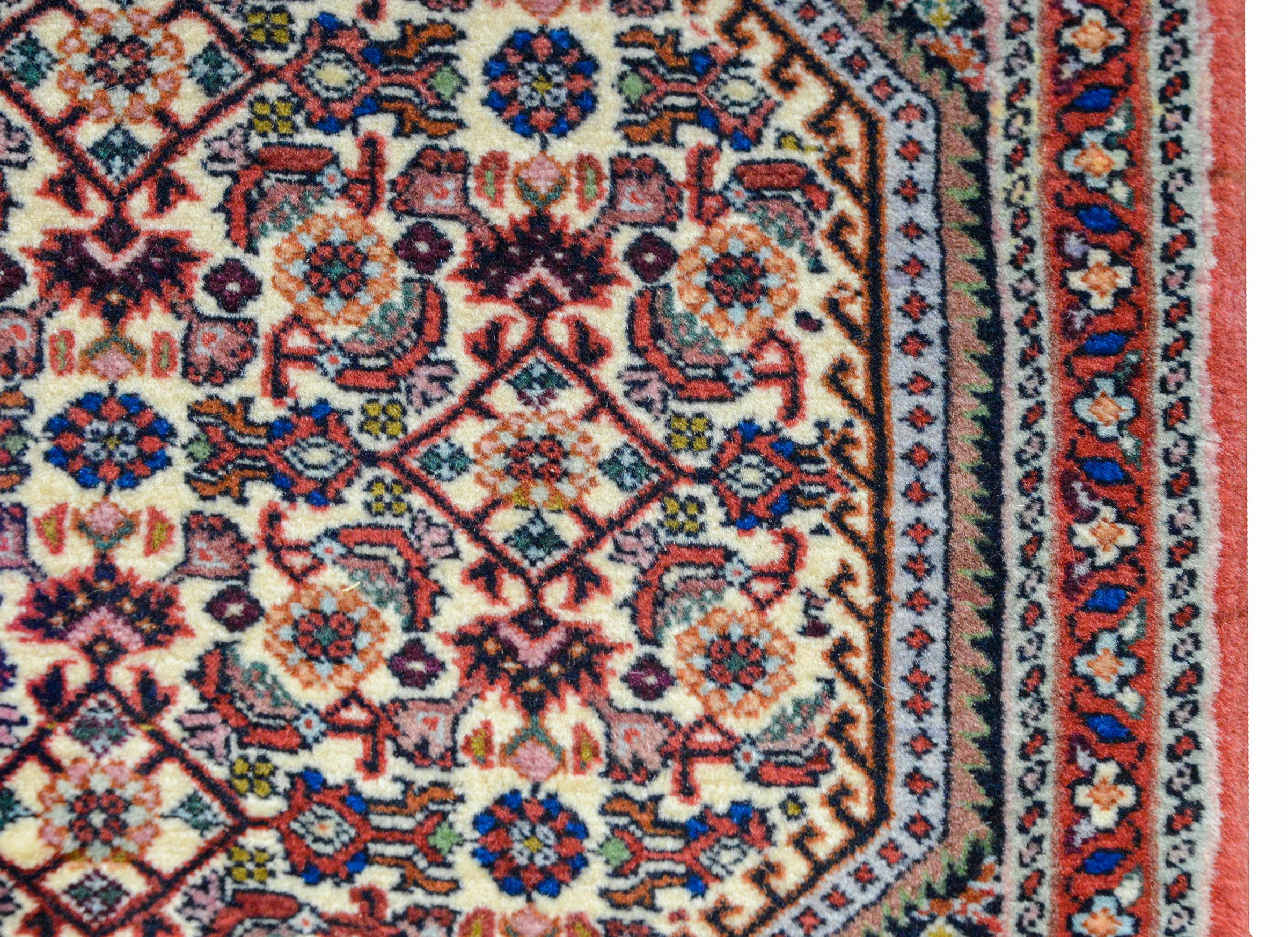 Hand-Knotted Vintage Persian Bidjar Rug For Sale