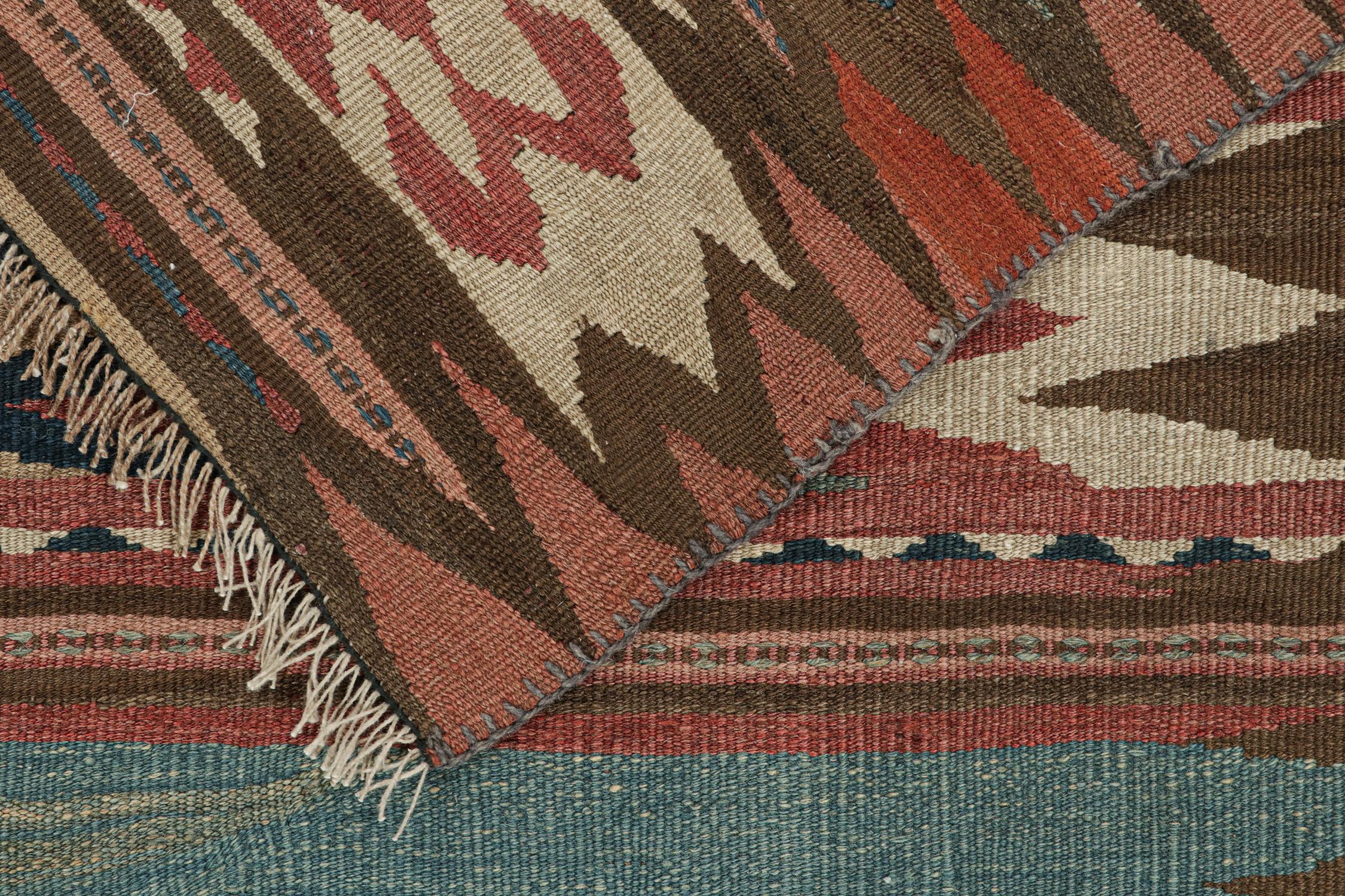 Vintage Persian Bidjar Tribal Kilim in Colorful Geometric Patterns, by Rug&Kilim For Sale 1