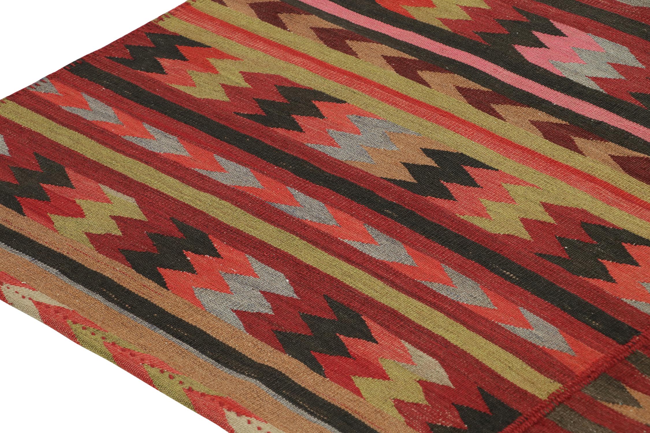 Mid-20th Century Vintage Persian Bidjar Tribal Kilim in Polychromatic Patterns by Rug & Kilim For Sale