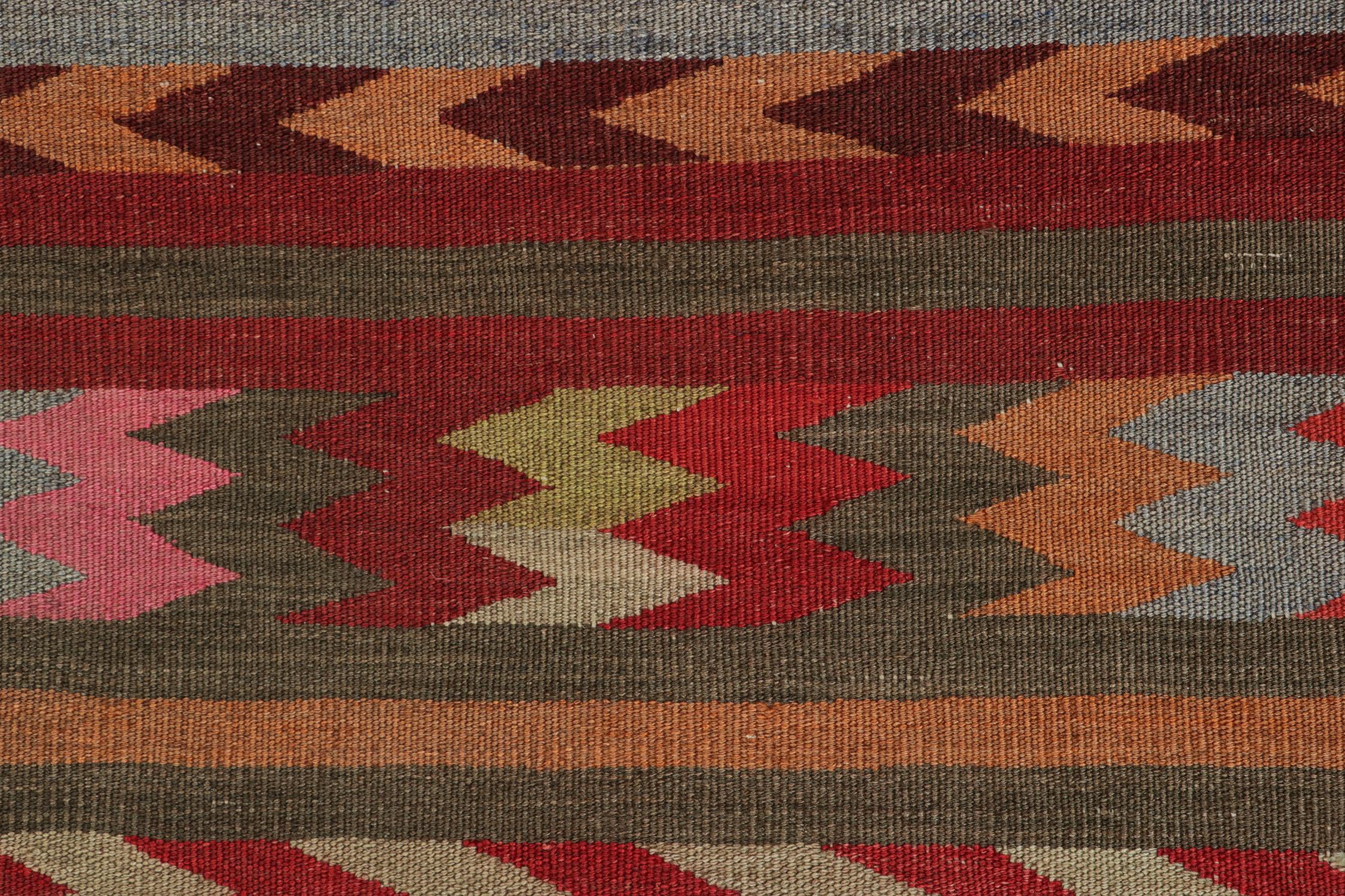 Wool Vintage Persian Bidjar Tribal Kilim in Polychromatic Patterns by Rug & Kilim For Sale