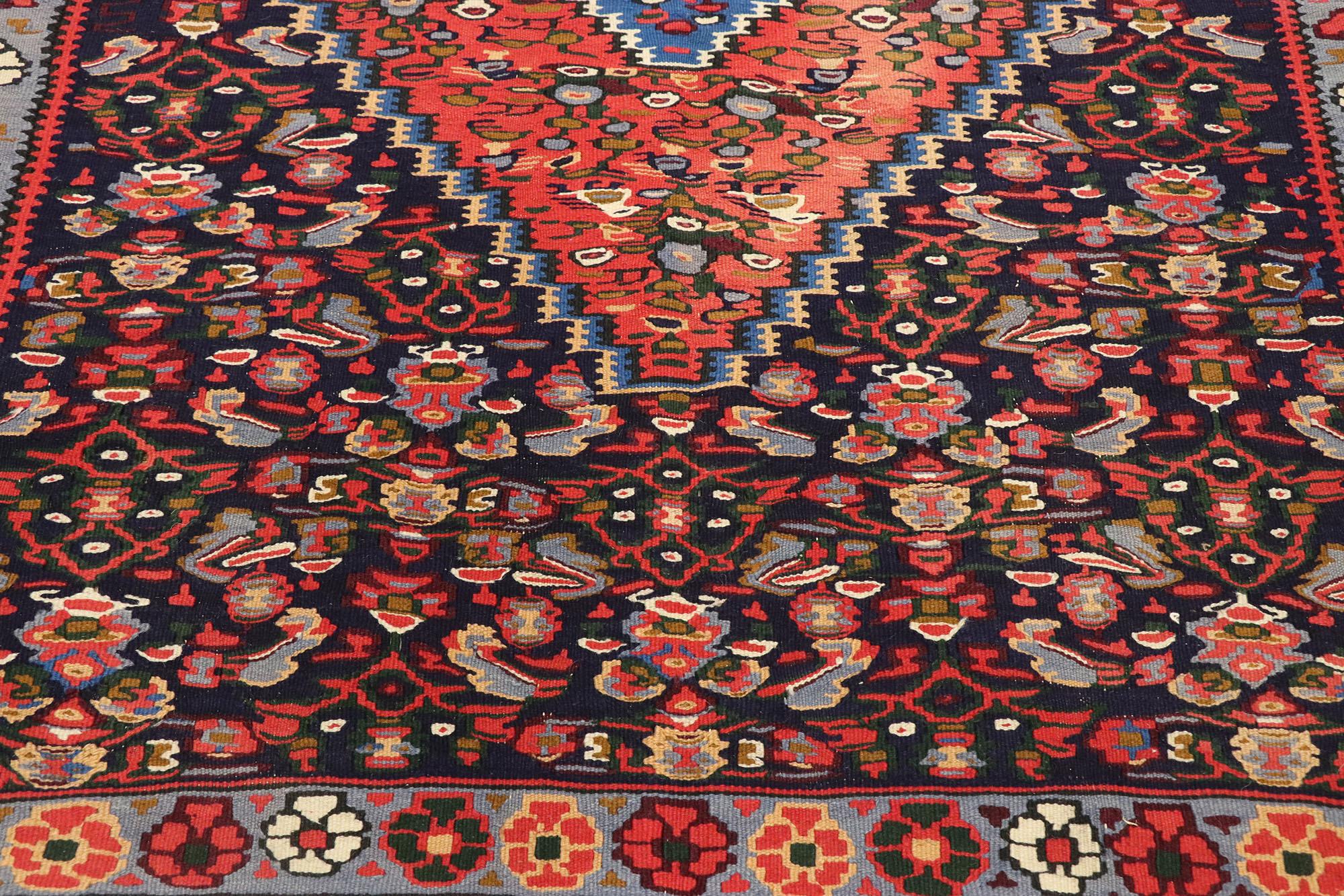 Hand-Knotted Vintage Persian Bijar Accent Rug For Sale