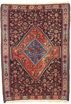 Vintage Persian Bijar Akzentteppich