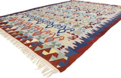 Vintage Persian Bijar Kilim Rug, Tribal Allure Meets Nomadic Charm
