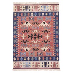 Vintage Persian Bijar Kilim Rug, Tribal Enchantment Meets Boho Gypset Style