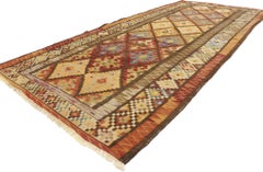 Vintage Persian Bijar Kilim Rug, Tribal Enchantment Meets Modern Desert Chic