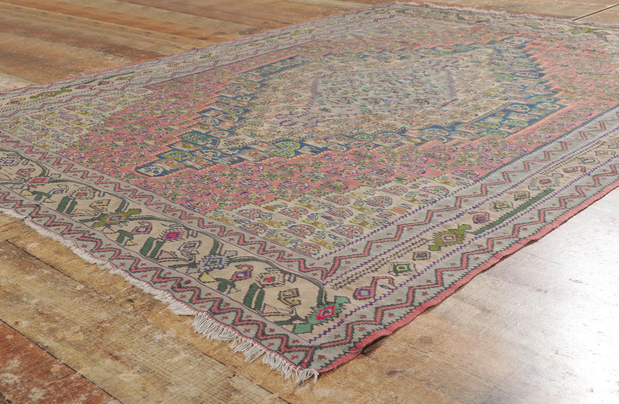 Persischer Bijar-Kelim-Teppich im Landhausstil (20. Jahrhundert) im Angebot