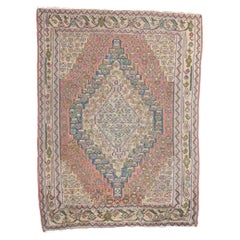 Tapis Kilim persan Bijar à fleurs vintage, tapis Bidjar à tissage plat