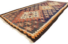 Vintage Persian Bijar Kilim Rug, Tribal Enchantment Meets Southwest Desert Chic