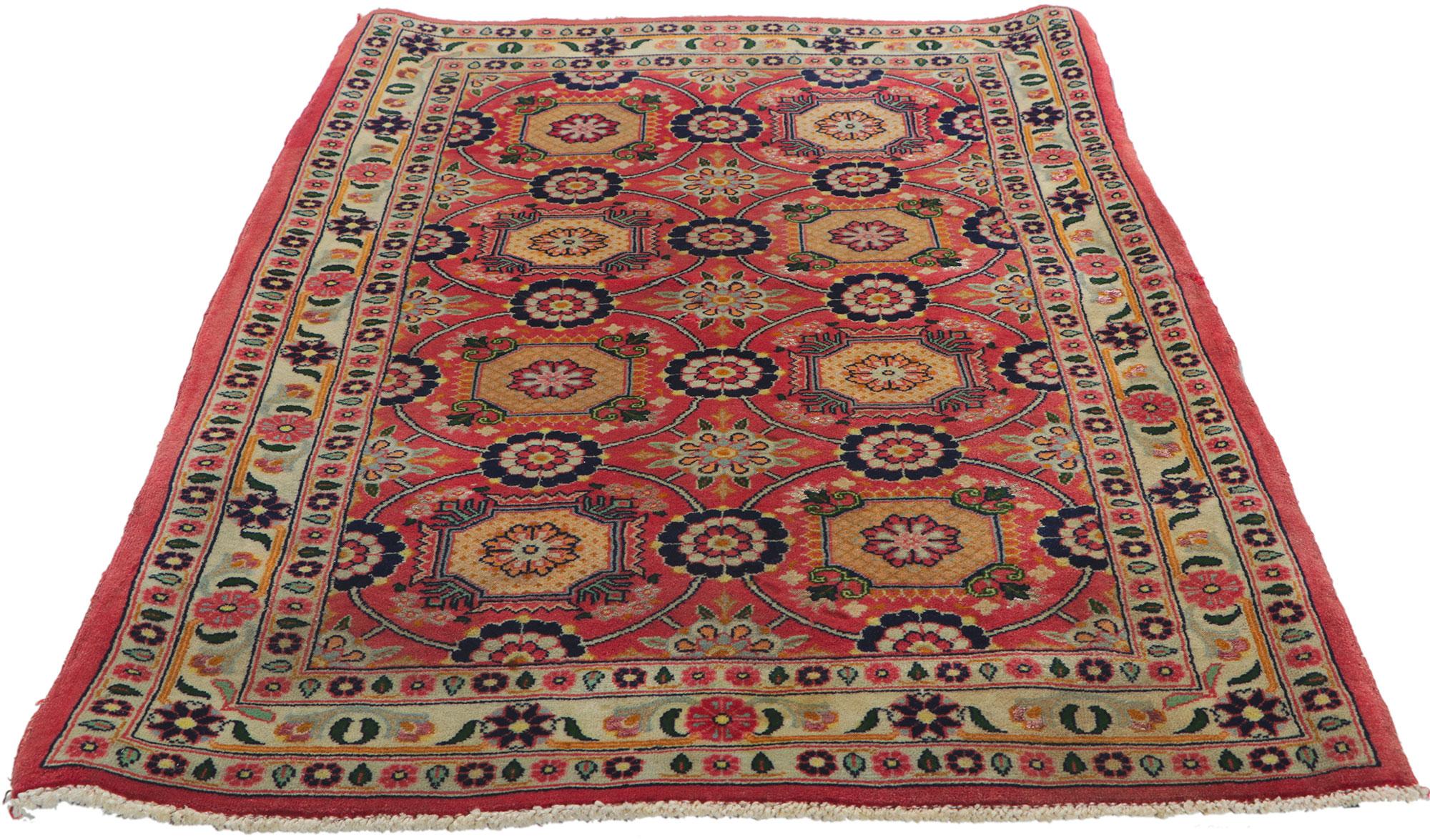 Modern Vintage Persian Bijar Rug, Timeless Elegance Meets Moorish Enchantment For Sale