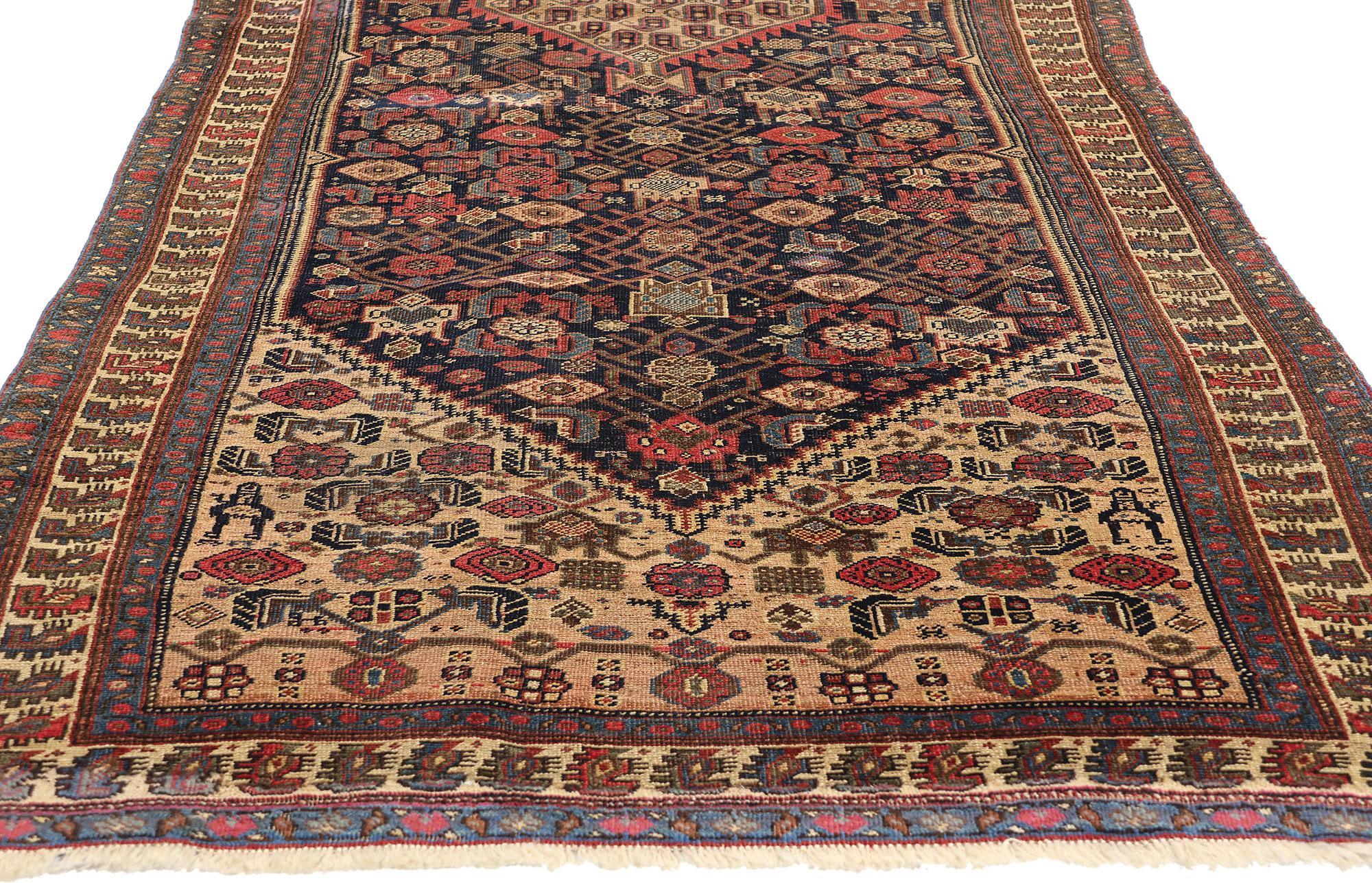 Hand-Knotted Vintage Persian Bijar Rug For Sale