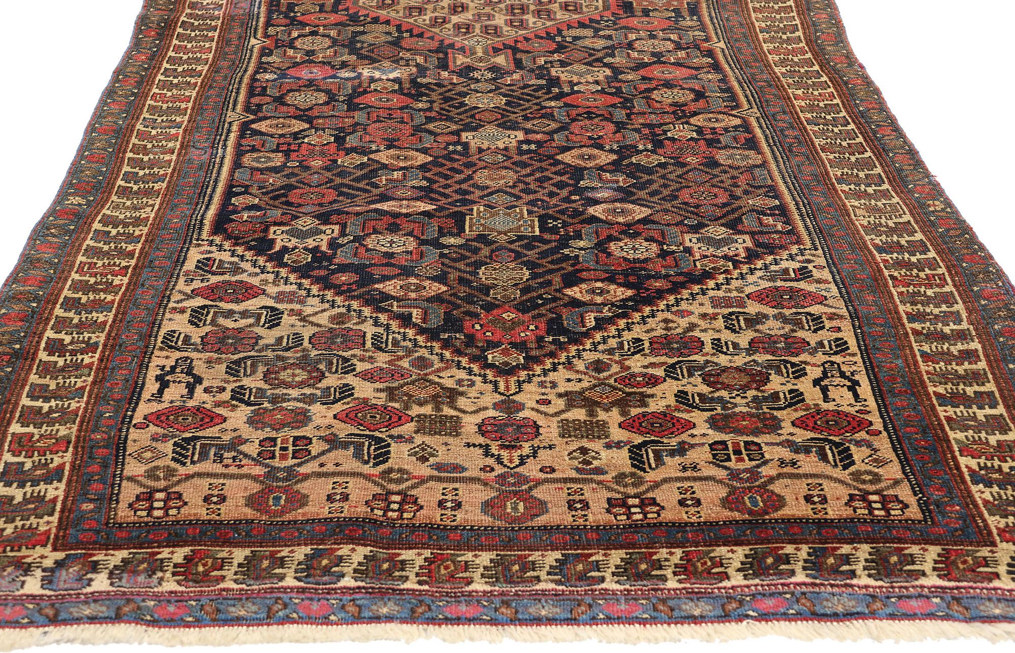 Hand-Knotted Vintage Persian Bijar Rug  For Sale