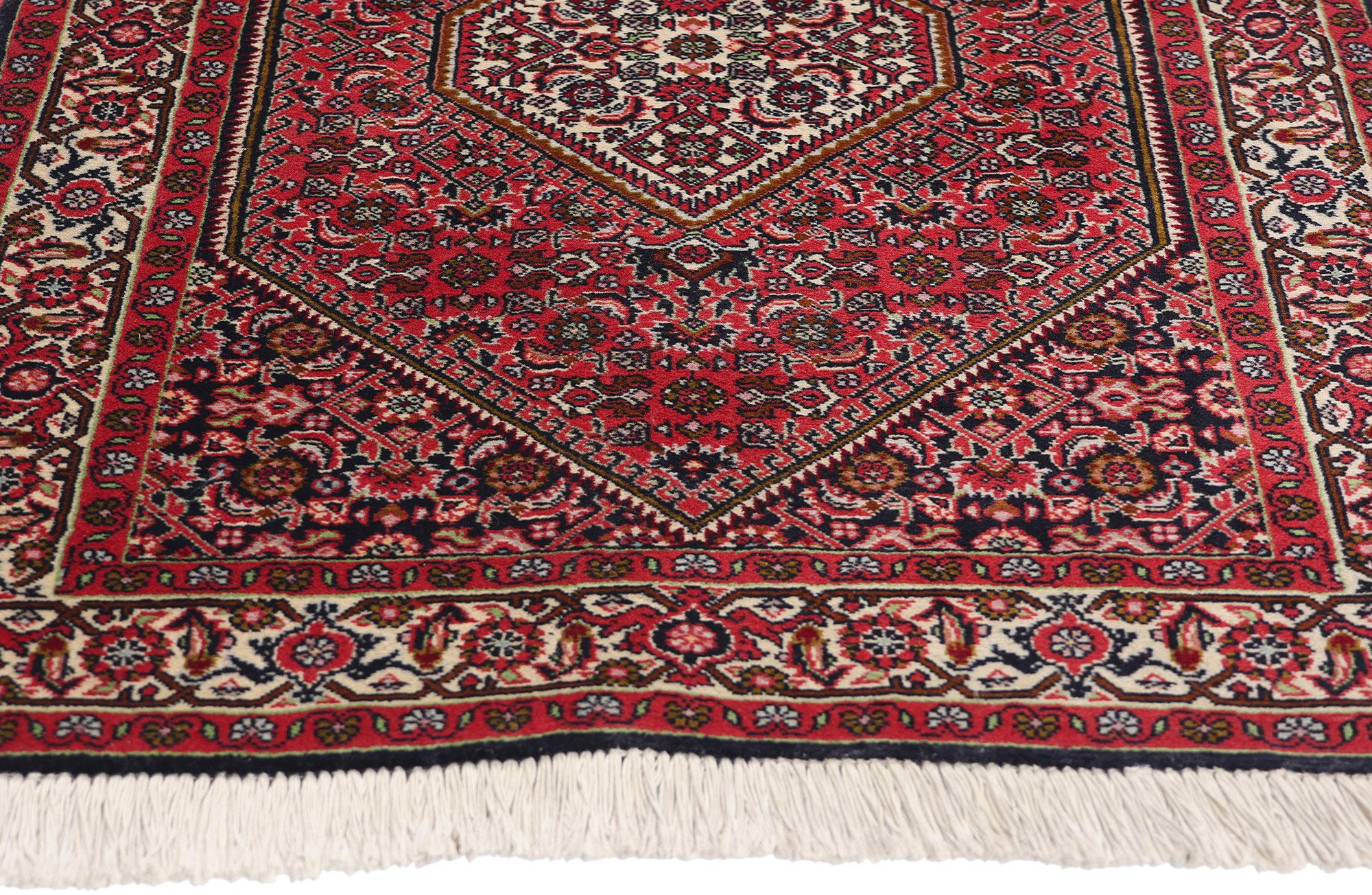 Hand-Knotted Vintage Persian Bijar Rug For Sale