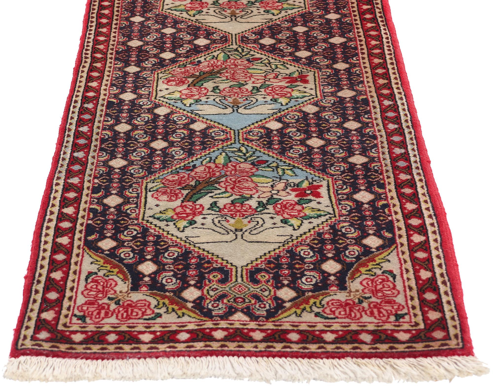 20th Century Vintage Persian Bijar Rug, Sofreh Aghd Wedding Runner For Sale