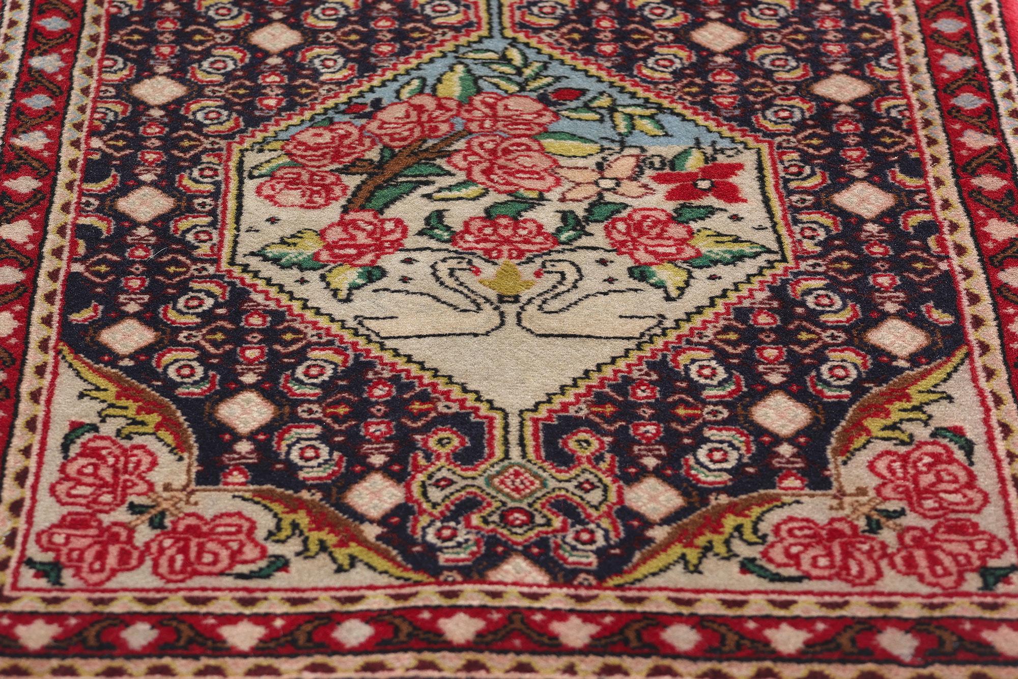 Wool Vintage Persian Bijar Rug, Sofreh Aghd Wedding Runner For Sale