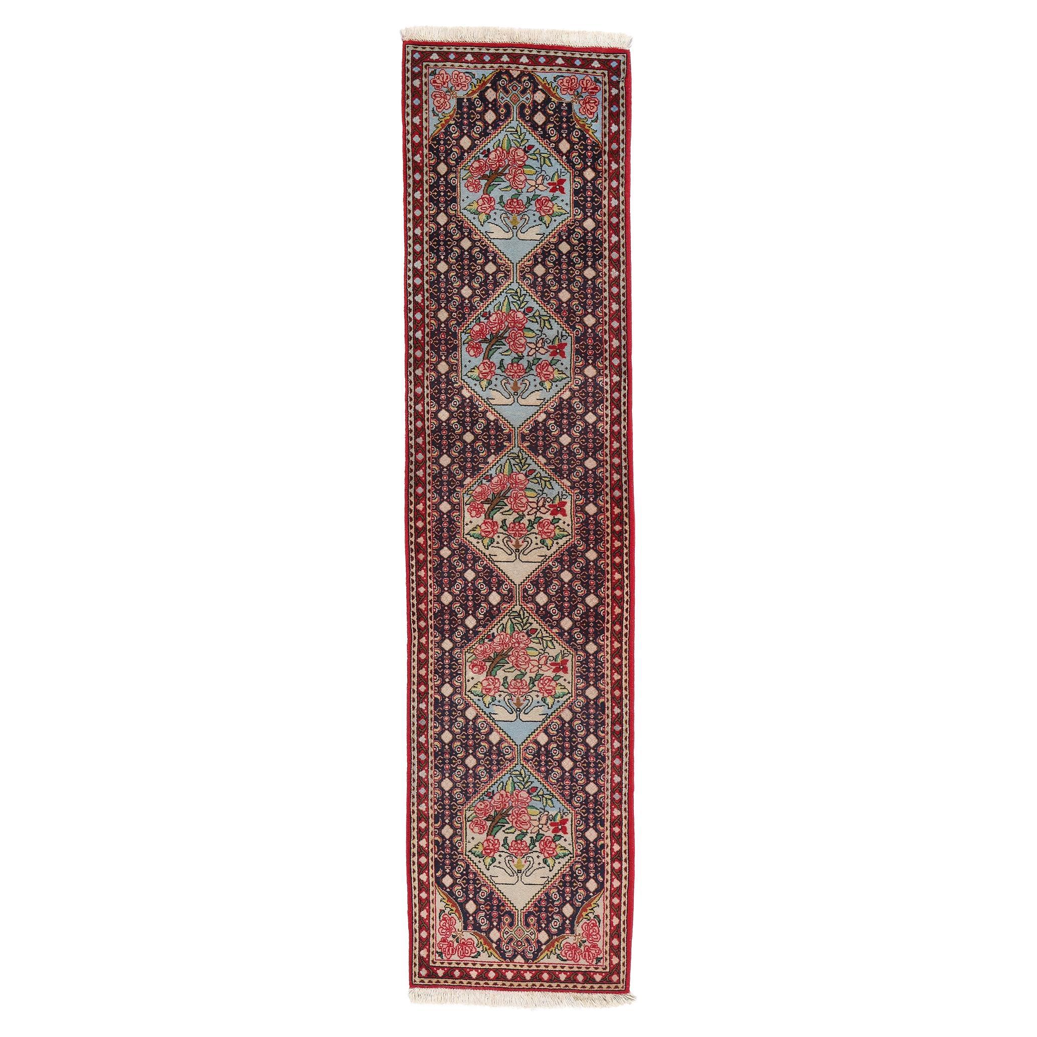 Vintage Persian Bijar Rug, Sofreh Aghd Wedding Runner For Sale