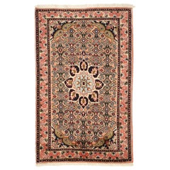 Vintage Persian Bijar Rug with Medallion Design and Traditional Style