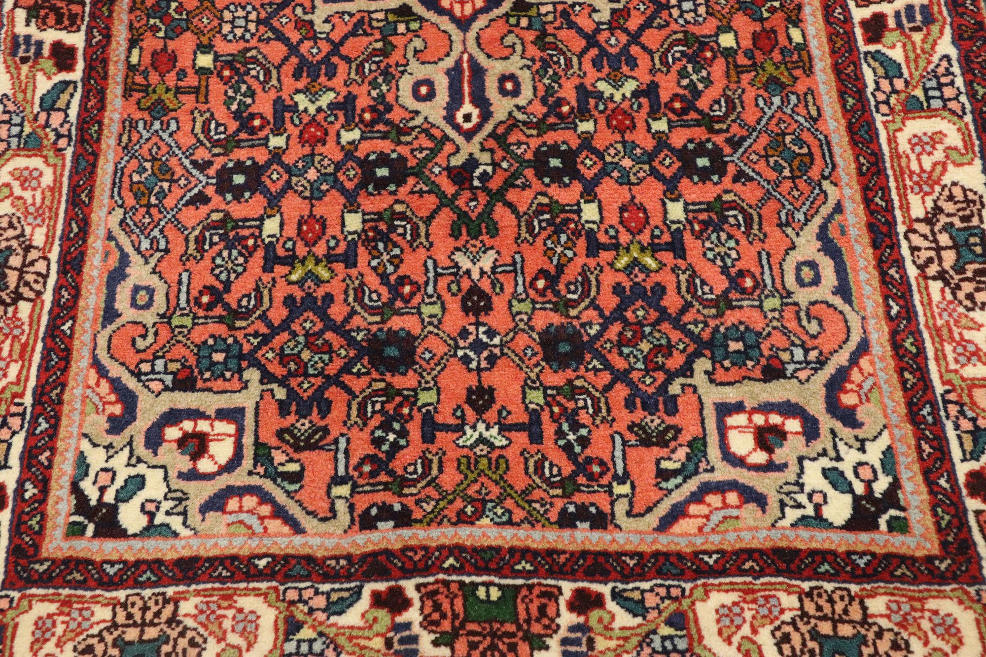 Hand-Knotted Vintage Persian Bijar Rug For Sale